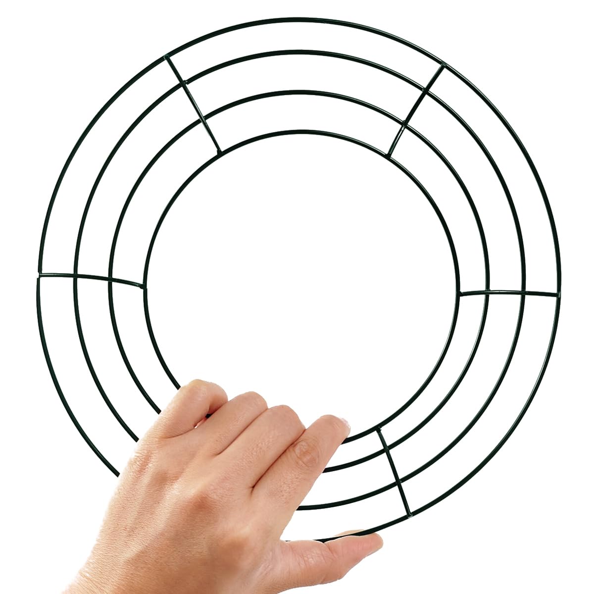 TIHOOD 10PCS 10” Metal Wreath Frame Green Wire Wreath Rings for Christmas New Year Party Home Decor DIY Crafts Supplies