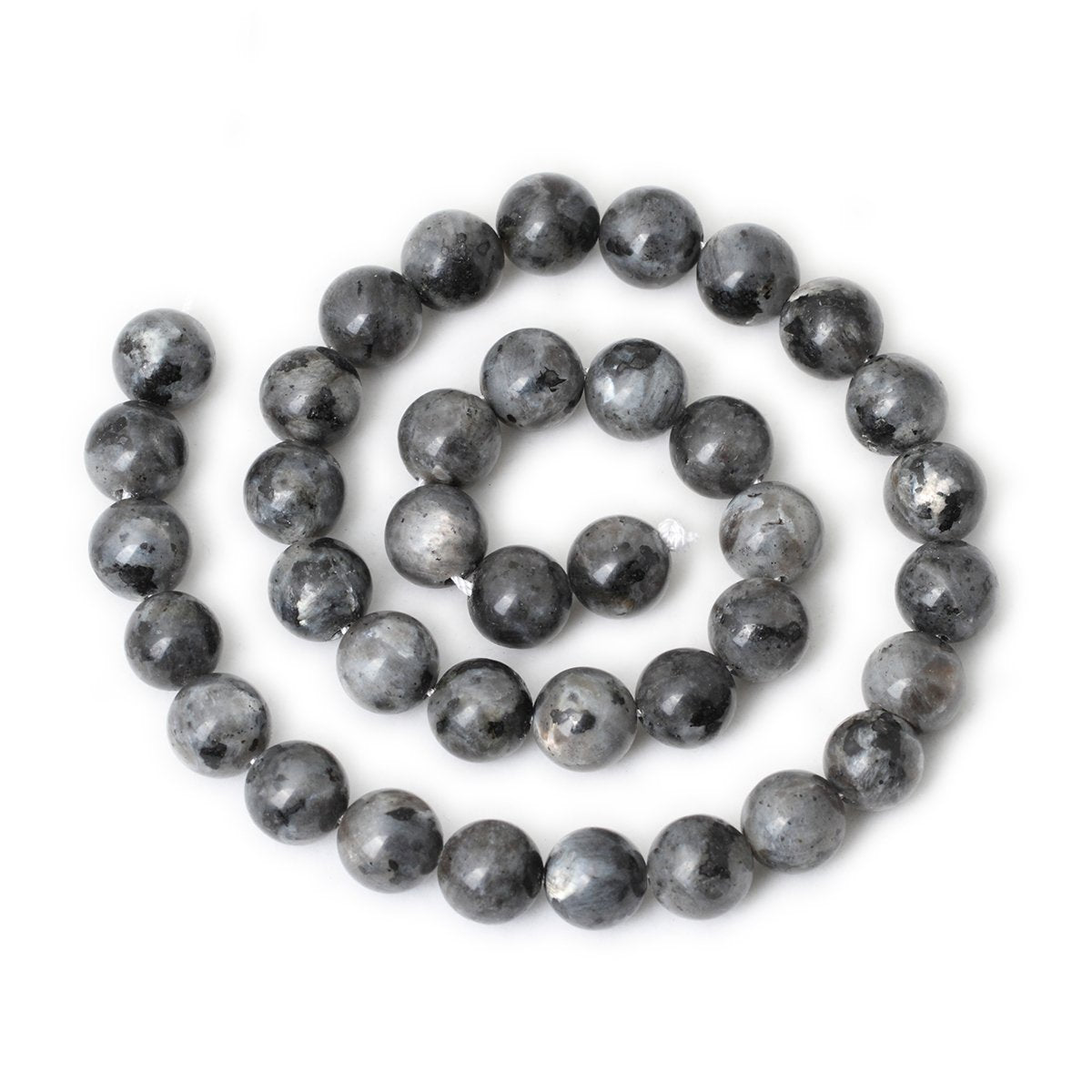 CHEAVIAN 35PCS 10mm Natural Black Labradorite Gemstone Round Loose Beads Crystal Energy Stone for DIY Jewelry Making 1 Strand 15"