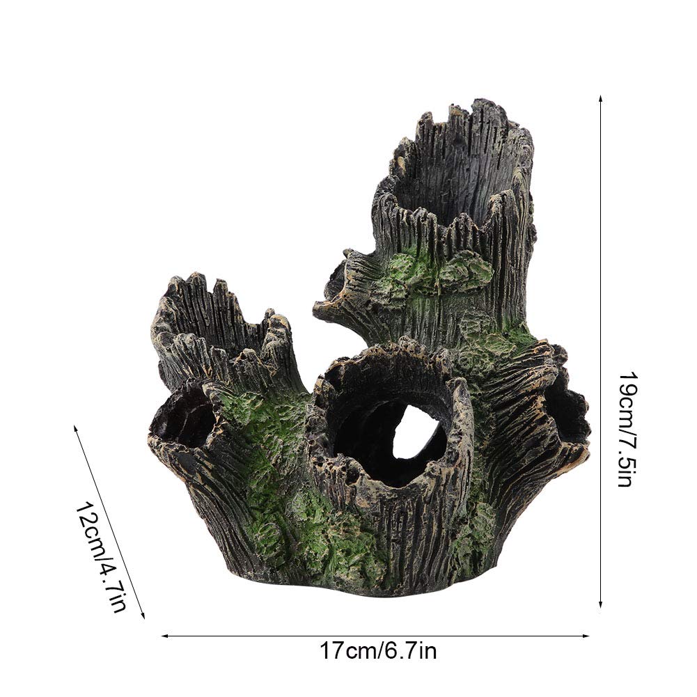 Tyenaza Aquarium Driftwood Decoration, Driftwood Resin Crafts Ornament for Aquarium Decoration Fish Tank Wood with Holes & Aquarium Caves Fish Tank Wood Decor(ST-004A)