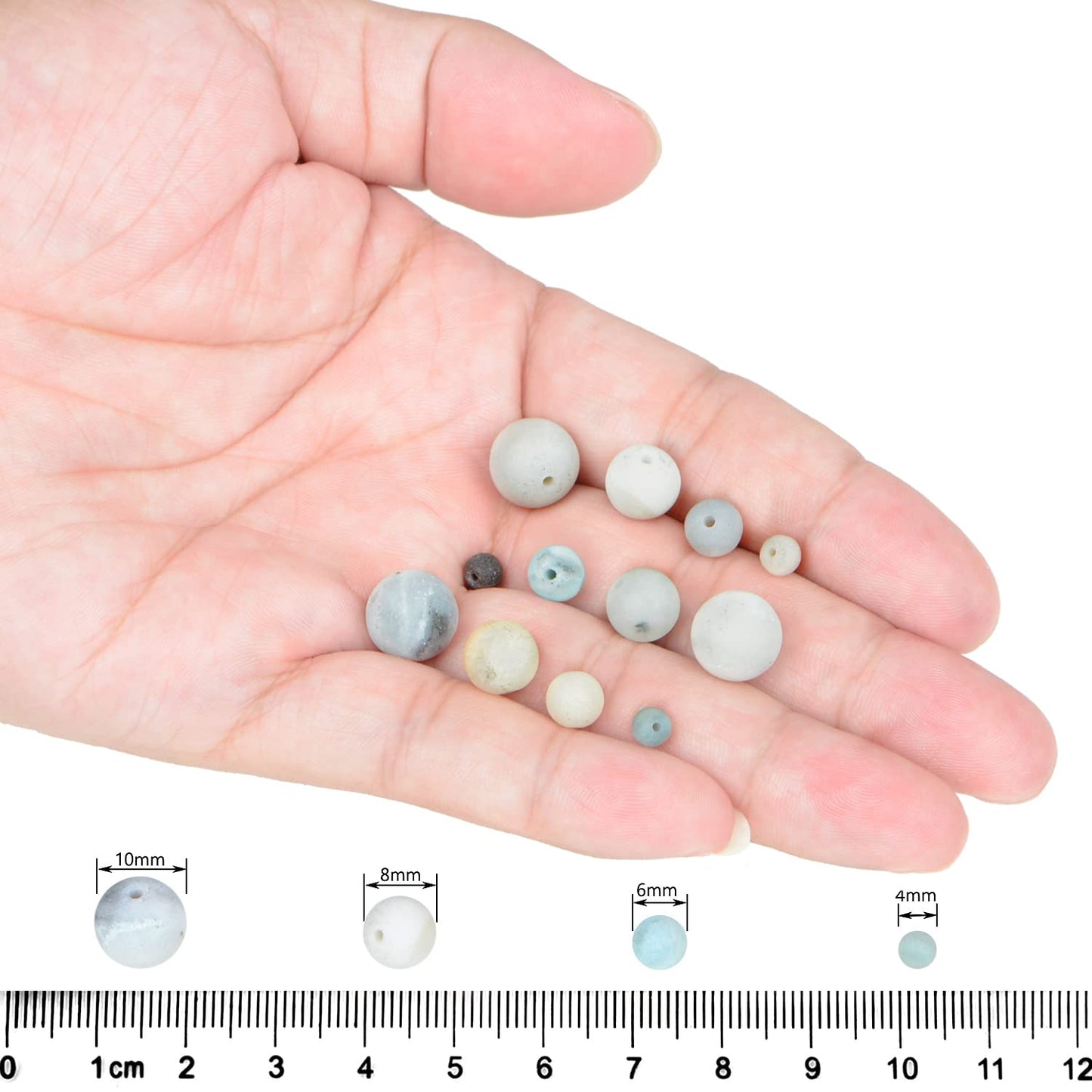 AD Beads Natural Gemstone Round Loose Beads 15" for Bracelet Necklace Earrings Jwelery Making Crafts DIY (6mm, Matte Multicolor Amazonite)