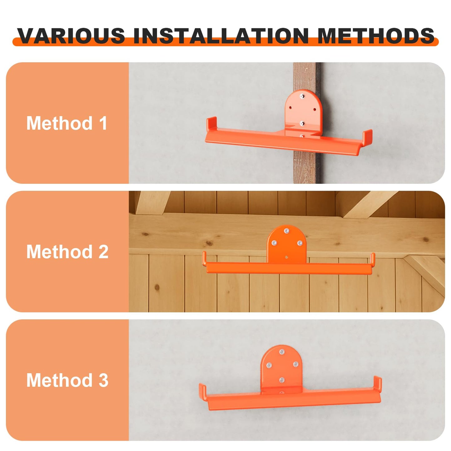 ZSLTLDU 3 Pack Backpack Blower Rack, Heavy Duty Anti-Scratch Leaf Blower Hanger with Hose Holder, Backpack Sprayer Wall Mount for Garage, Warehouse & Outdoor Tool Storage