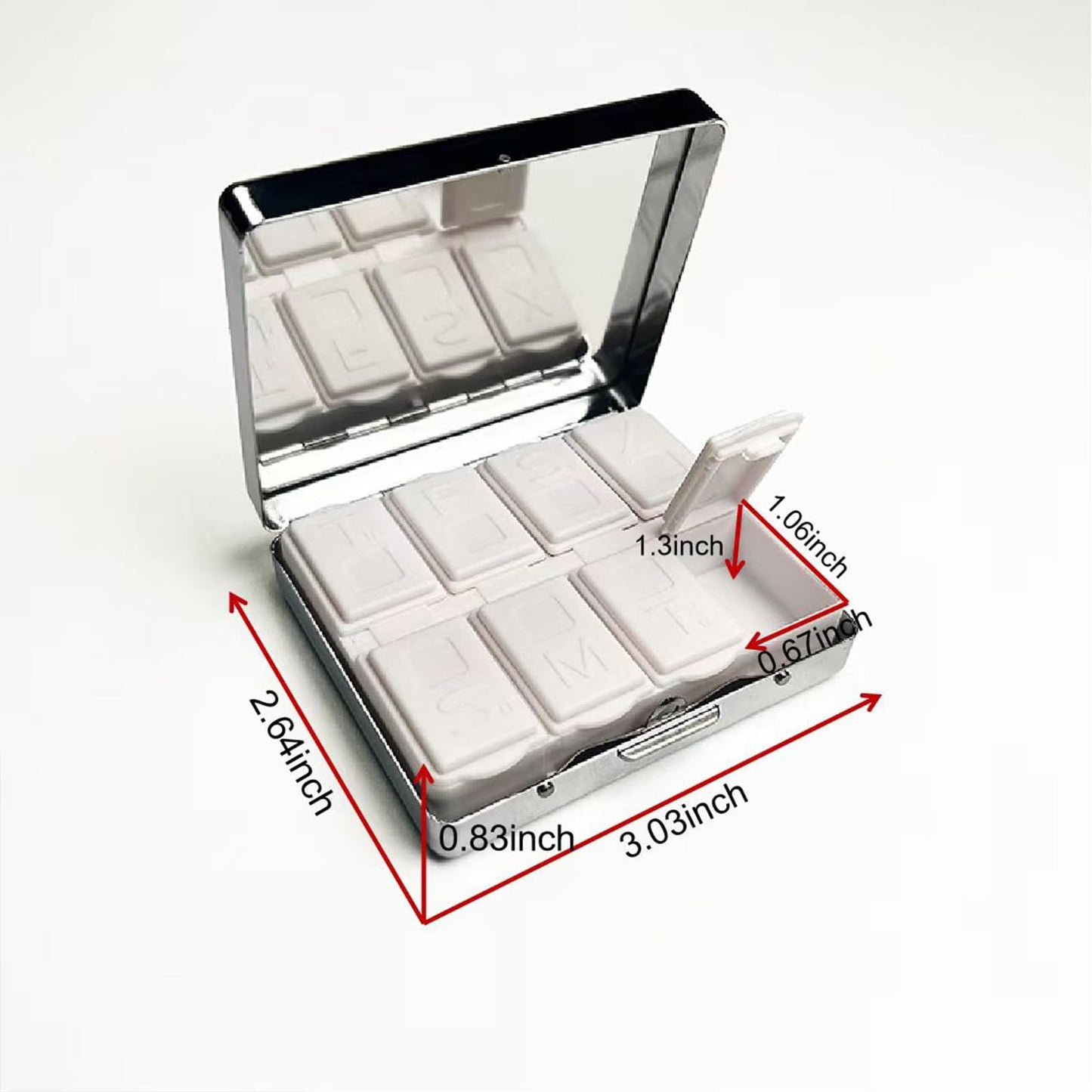HowGuu Travel Pill Organizer Small Pill Case for Purse Essentials 7 Days Cute Pill Box with Mirror Portable Pill Box for Pocket or Purse Pill Containe Travel Gifts (Stained Glass Hummingbird)