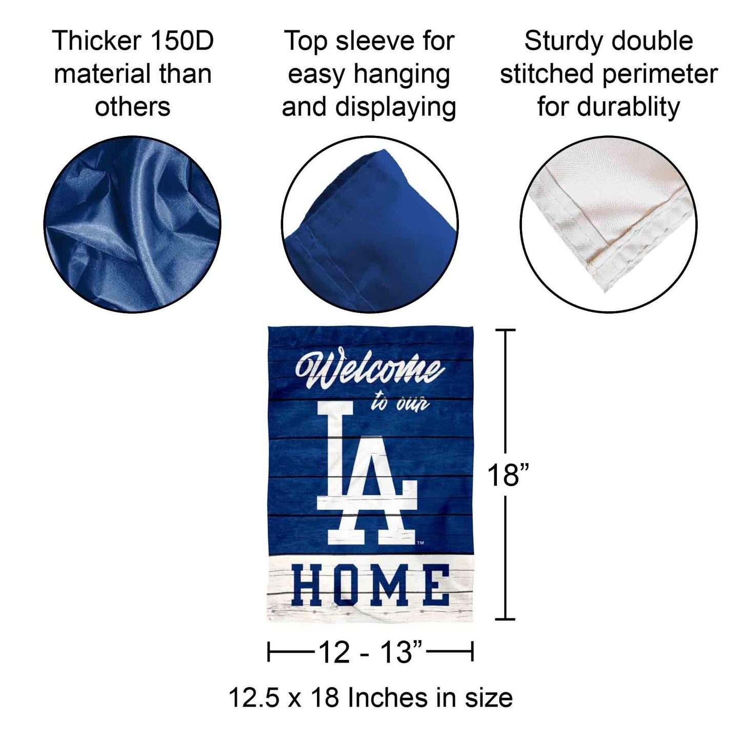 Los Angeles Dodgers Welcome To Our Home Double Sided Garden Flag