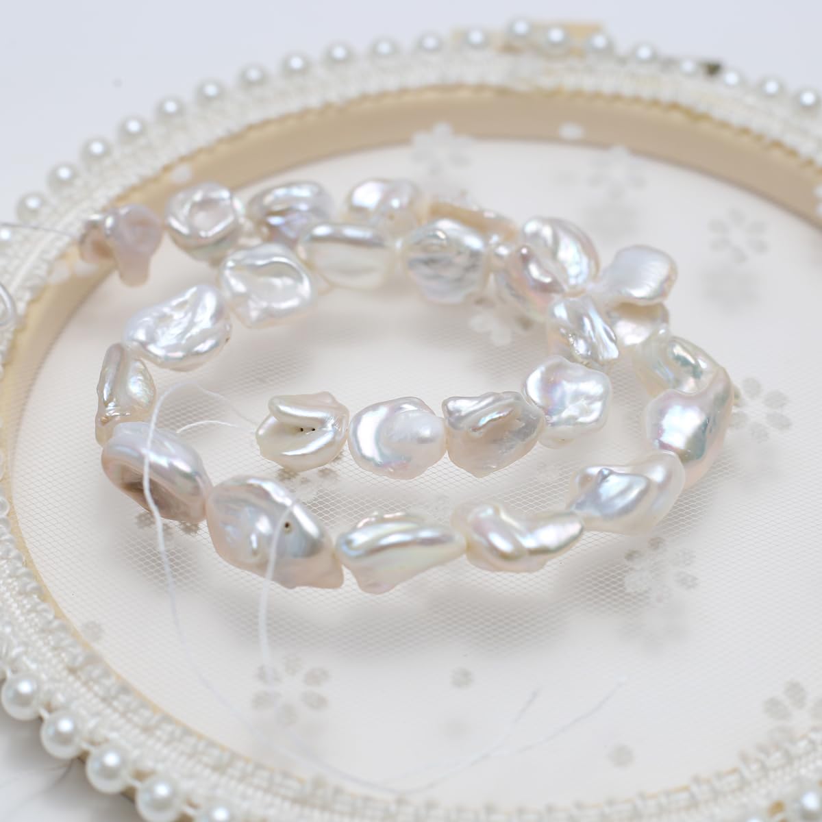 QSLLER Baroque Pearl Beads Irregular Natural Freshwater Cultured Pearl Beads for Jewelry Making Neckalce Craft DIY