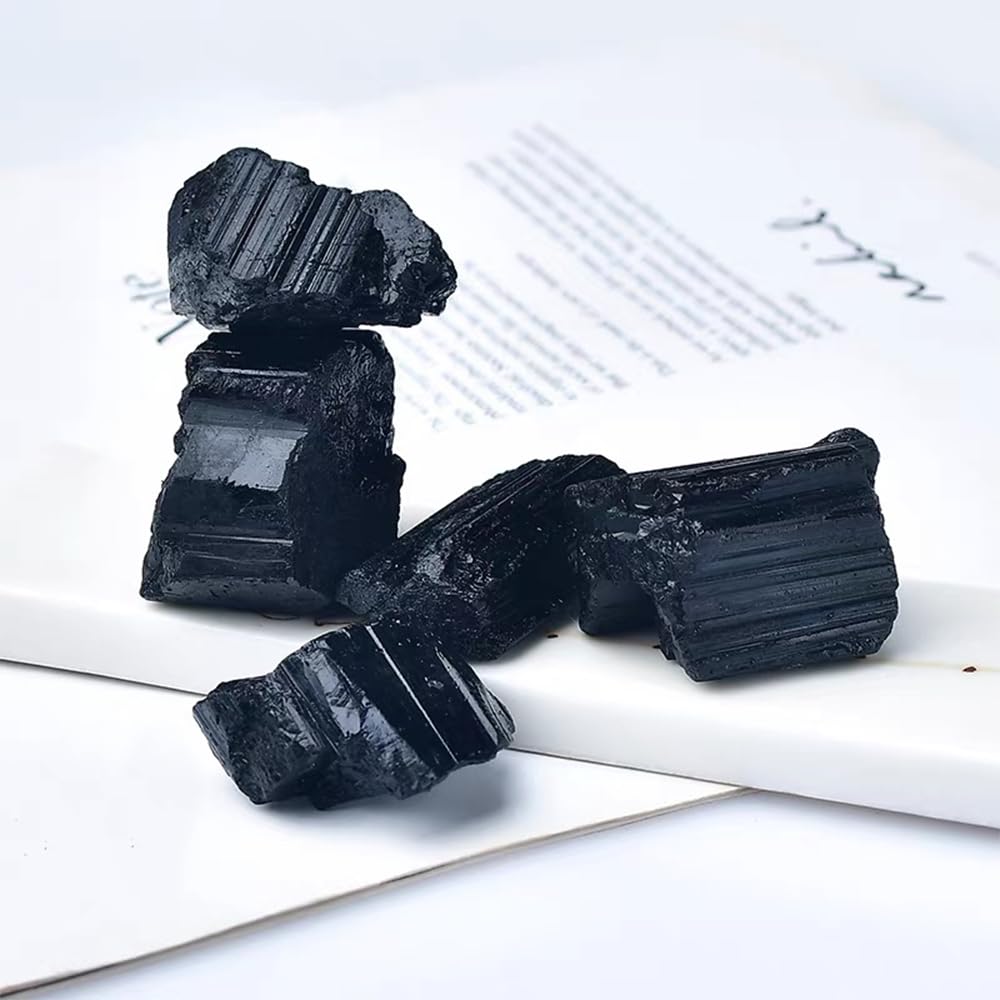 2PCS Natural Raw Stone Healing Crystals Bulk Healing Gemstones for Reiki Tumbling Fountain Rocks Meditation Garden Home Decor (Black Tourmaline)