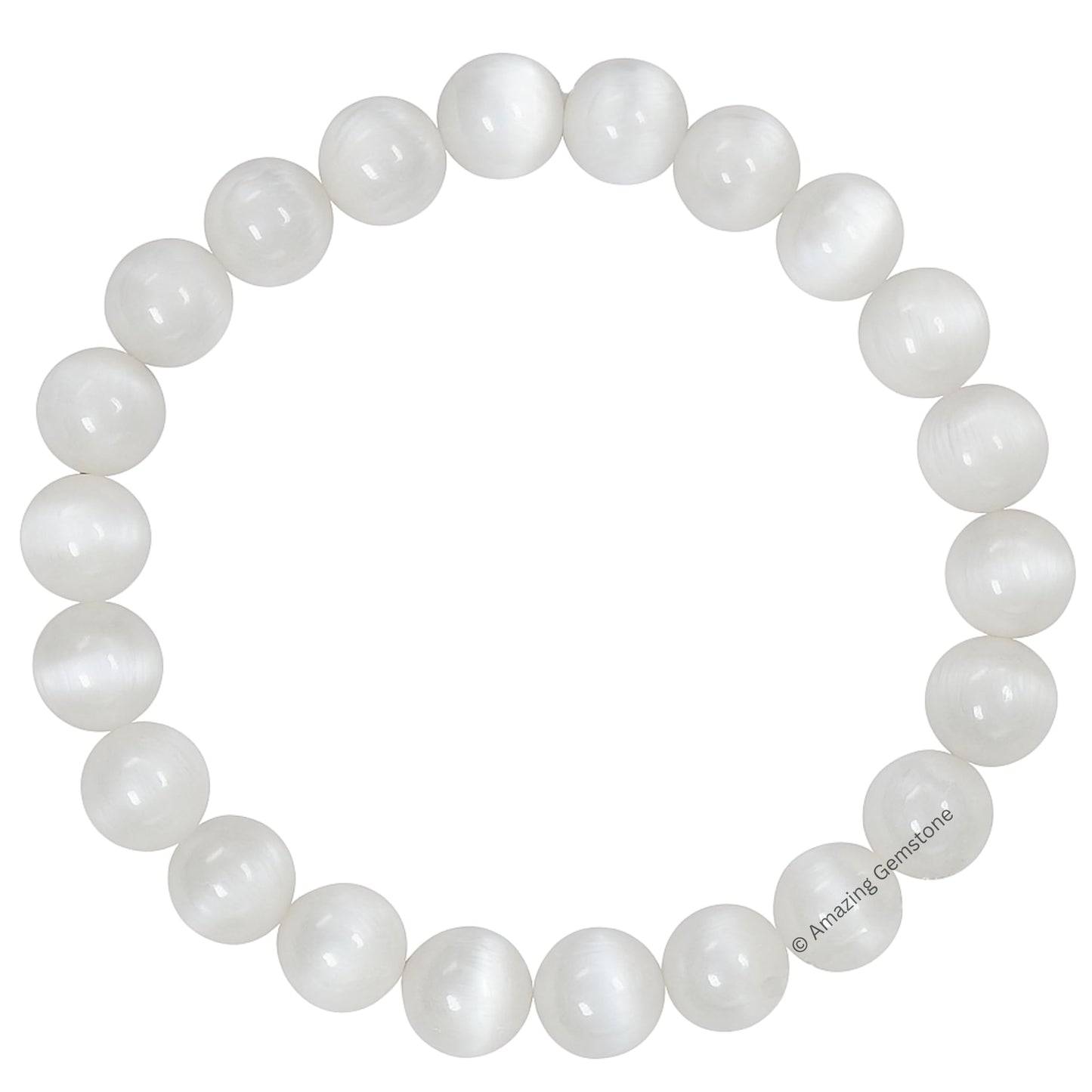 Amazing Gemstone Crystal Bracelet for Women Men's Gifts - Protection Healing Crystal Bracelet - 8mm Gemstone Beaded Stretchable Bracelet Pulseras Para Hombres Mujer Stocking Stuffers Mothers Day Gift (Selenite)