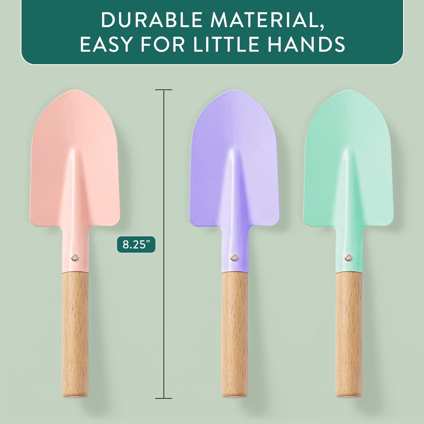 Modern Sprout Pollinator Garden Gift Set - Spring Gifts for Kids - Educational Gardening Tools for Little Gardeners - Eco-Friendly Kids Gardening Set w/Trowel, Wooden Markers & Wildflower Seeds (3-pk)