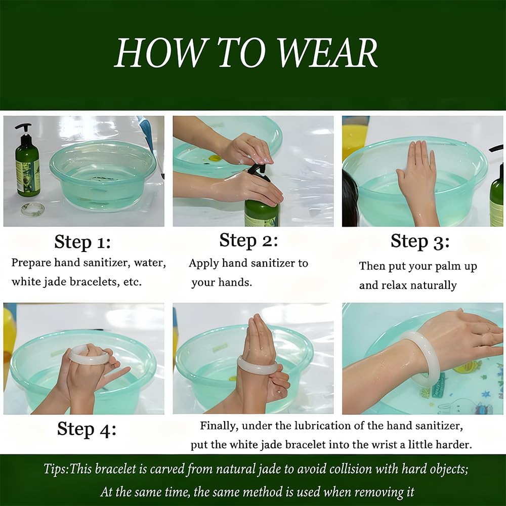 sunglnl Jade Bracelet For Women, Green Stone Bangle Natural Gradient Chinese Style Bracelets With Box Wealth Fortune Healing Protection Good Luck Jewelry Gift (Dark Green, 64mm/2.51in)