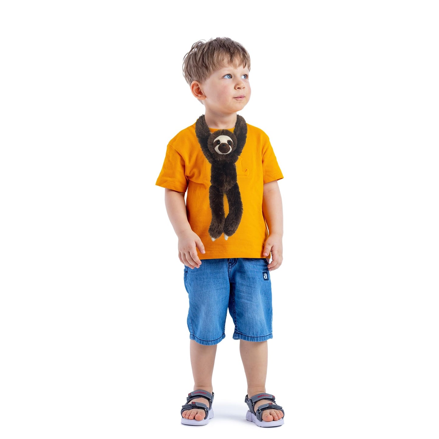 Hideekoog Stuffed Sloth Toy Hanging Stuffed Animal, Three-Toed Sloth Hooks and Stuffed Animals with Rings for Kids, Gifts for Boys and Girls Hanging 20inches