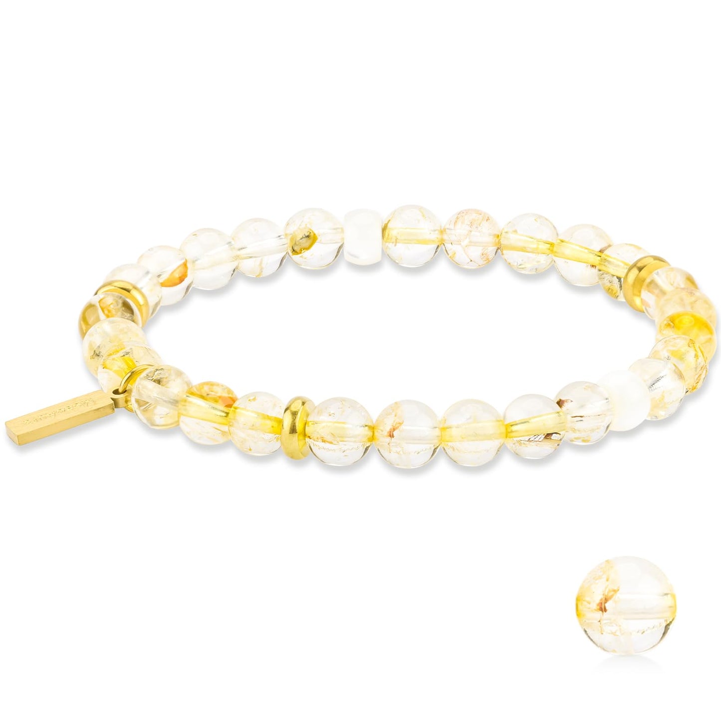 MesoAura Natural Garnet Bracelet – handmade Crystal Healing Jewelry for Women & Men – Root Chakra Balance, Vitality & Courage Energy Stone – Zodiac Capricorn Aquarius – Spiritual Gemstone Beaded Bracelet (Solar Plexus Chakra – Citrine Rhapsody bracelet)