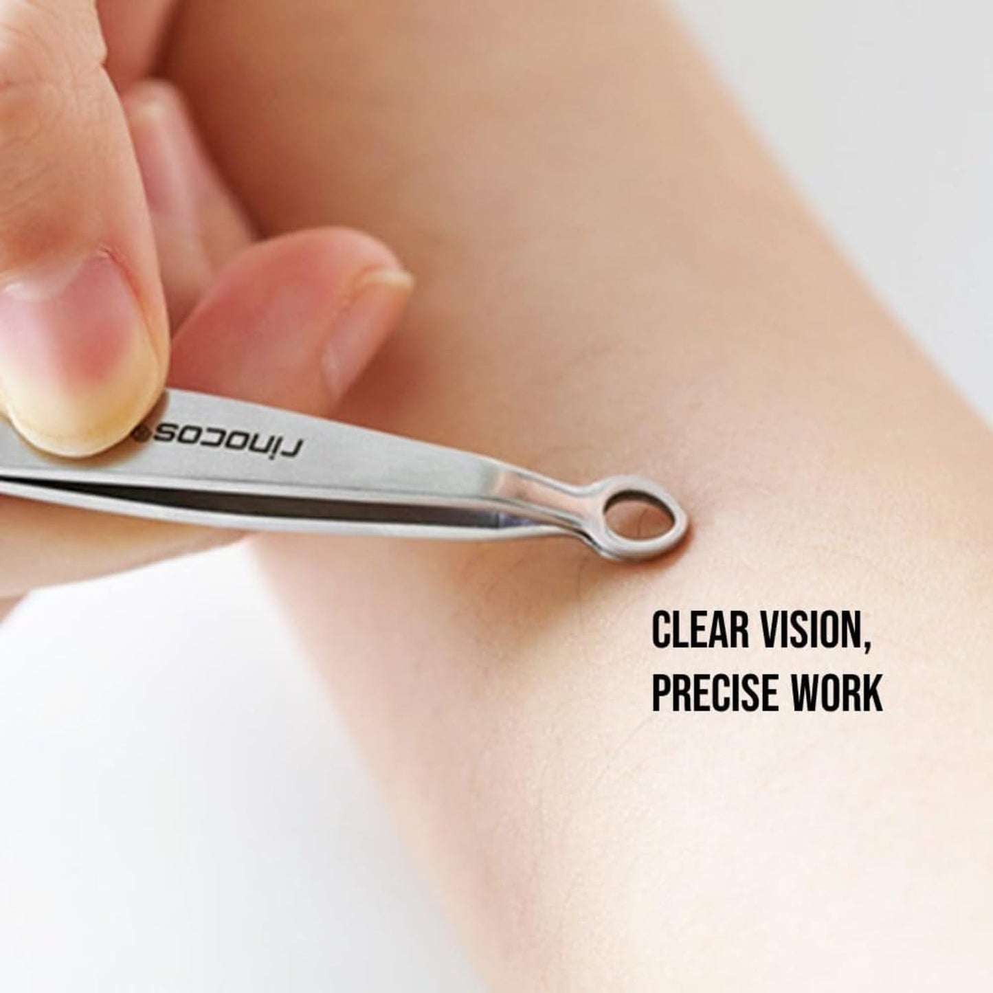 [Premium Hand-Made] Tweezers for women facial hair - Round tip Tweezers, Eyebrow Tweezers, 304 Surgical-grade Stainless Steel for Safety, Precision tweezers, Facial Hair for Men & Women