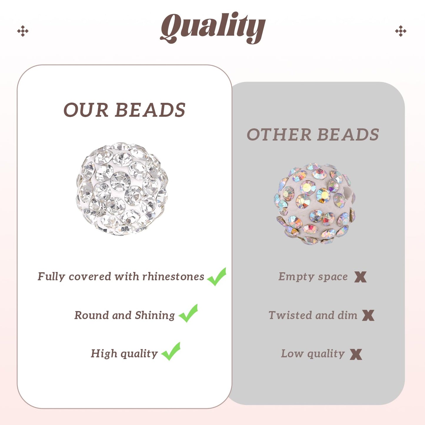 105pcs 10mm Rhinestone Beads for Jewelry Making, Red Shiny Round Disco Ball Beads Bulk, Sparkle Crystal Clay Christmas for Bracelet Baseball Necklace Earring Crafting and DIY