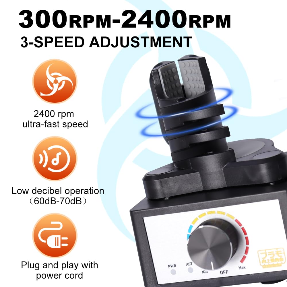 Mini Vortex Mixer, DIY/Model Paint Shaker, Hands-Free, 300~2400rpm, Suitable 10-100ml, Three-Stage Speed, Paint Mix for Lab, Nail Polish, Eyelash Adhesives, Acrylic Paints Mixing, Test Tube