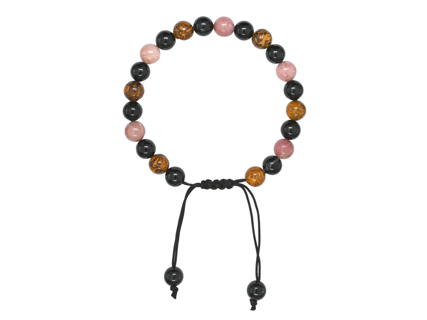 Amazing Gemstone Taurus Zodiac Crystal Bracelet - Rhodonite Mariyam Jasper Black Tourmaline Birthstone Bracelets Women Men Healing Calming Anxiety Stress Relief Gifts (Adjustable)
