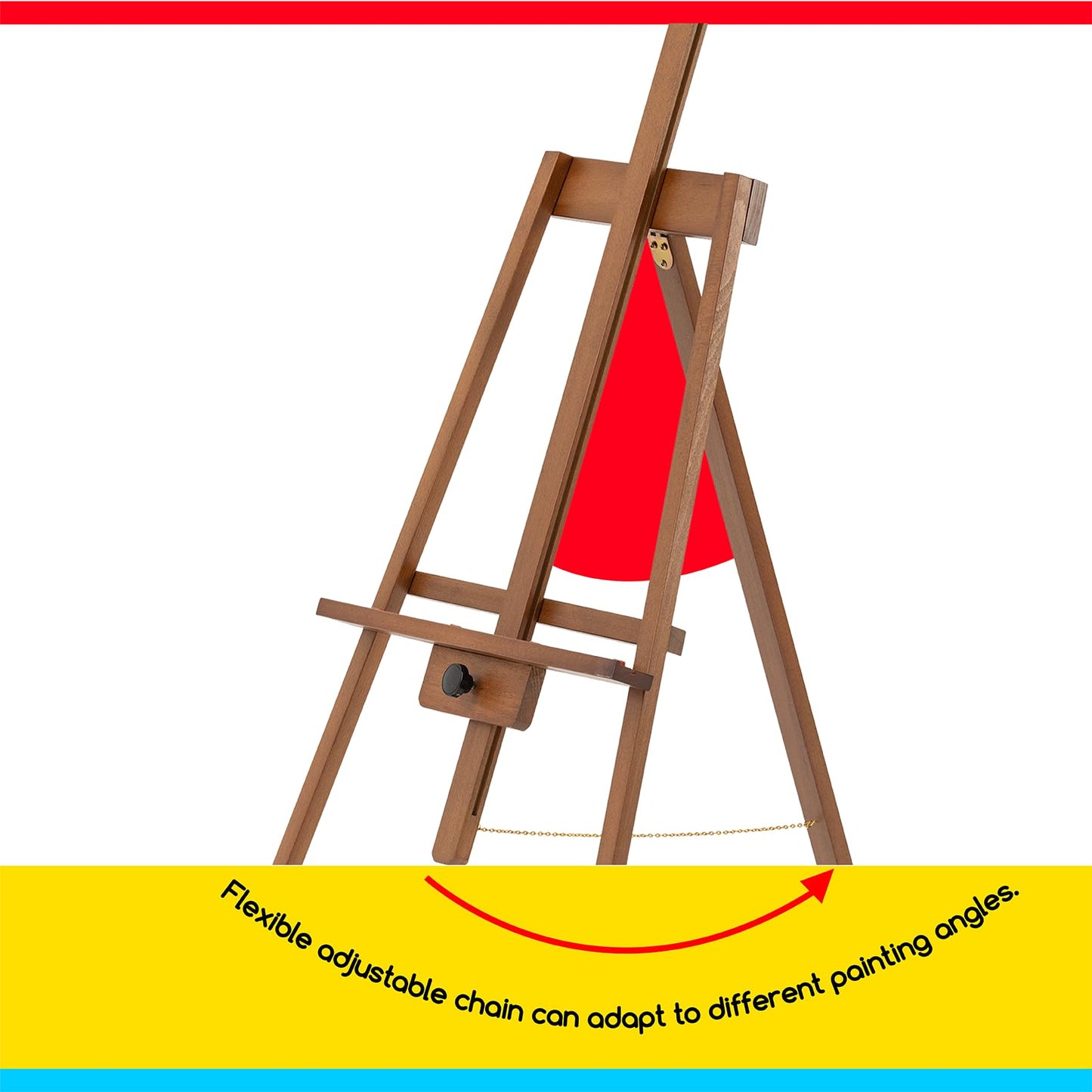 MEEDEN Art Easel Stand for Painting: Solid Beech Wooden Easel Holds Canvas up to 43" for Adult Studio - Adjustable Artist Painting Easel for Wedding Sign Poster Display - Walnut