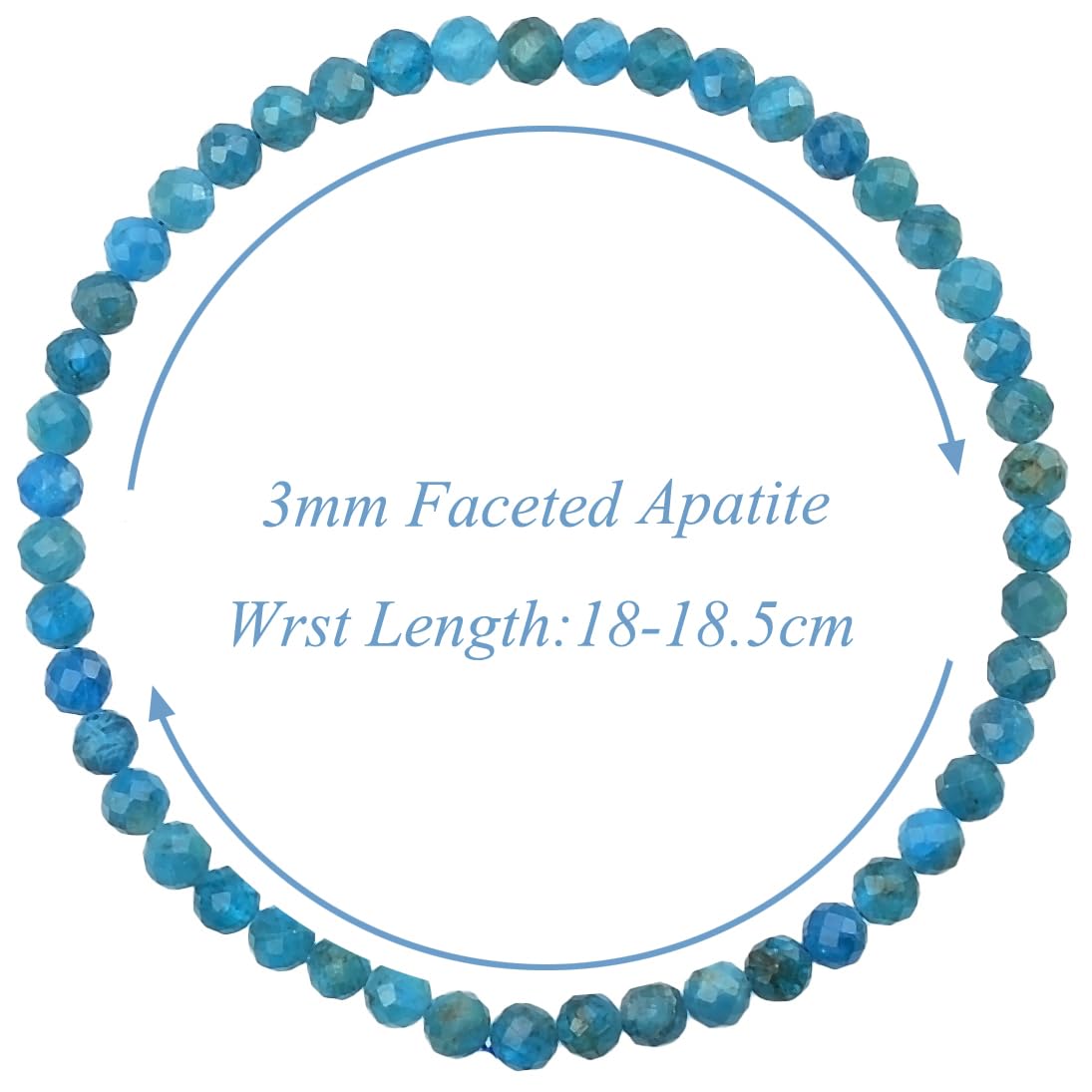 MASSIVE BEADS Natural Genuine Gemstone Beads Healing Crystal Chakra Reiki Jewelry Faceted Round Beads Bracelets (Apatite, 3mm)