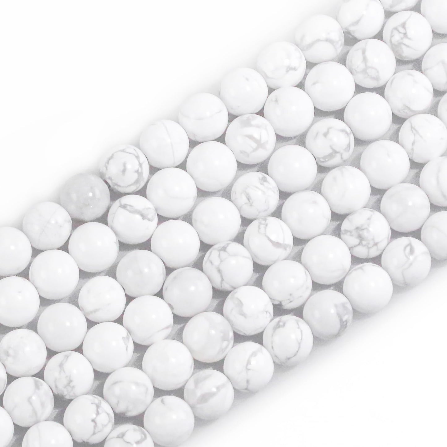 6mm Natural Gemstone Round Howlite Loose Beads for Jewelry Making Bracelets Necklace Earrings Art Craft (60-62pcs/strand)