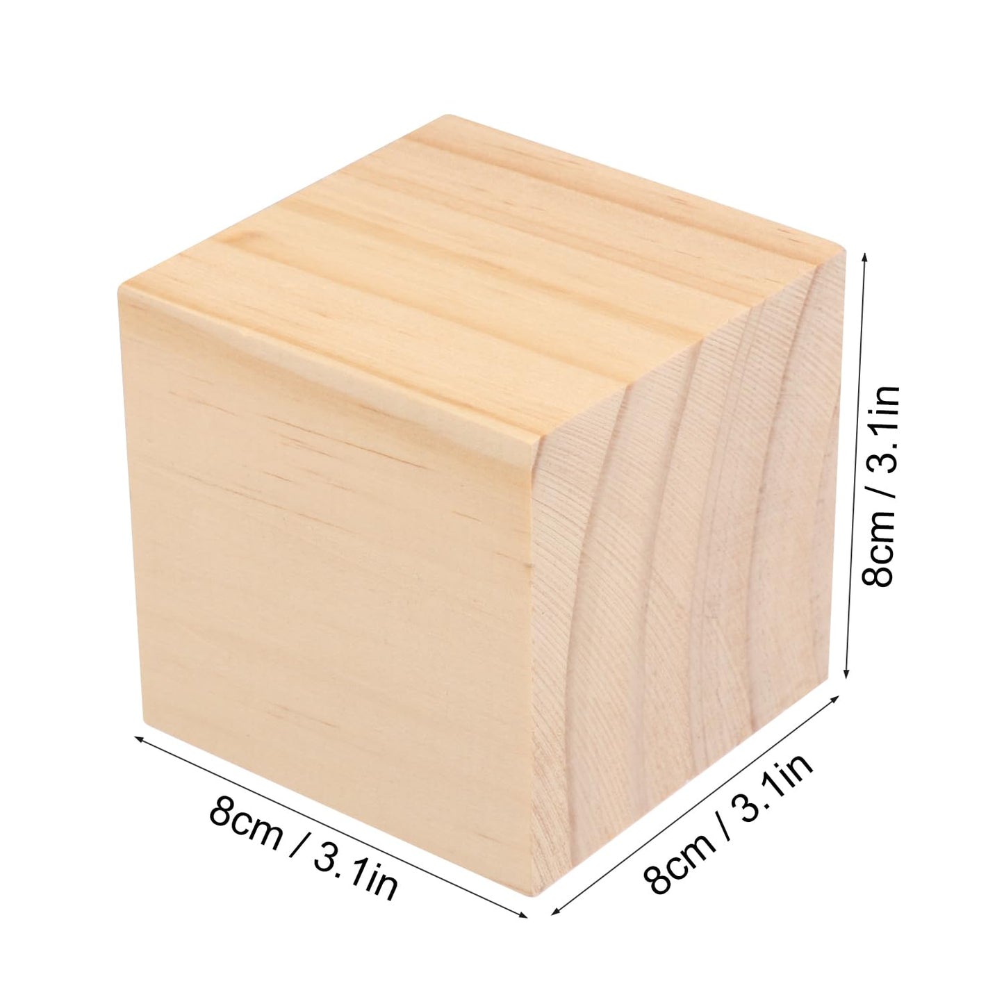 12 Packs Wooden Blocks for Crafts, 3.15 Inch Pine Wood Cubes, Wooden Cubes for Paint, Stamp, Decorate, DIY Projects and Personalized Gifts,by GNIEMCKIN.