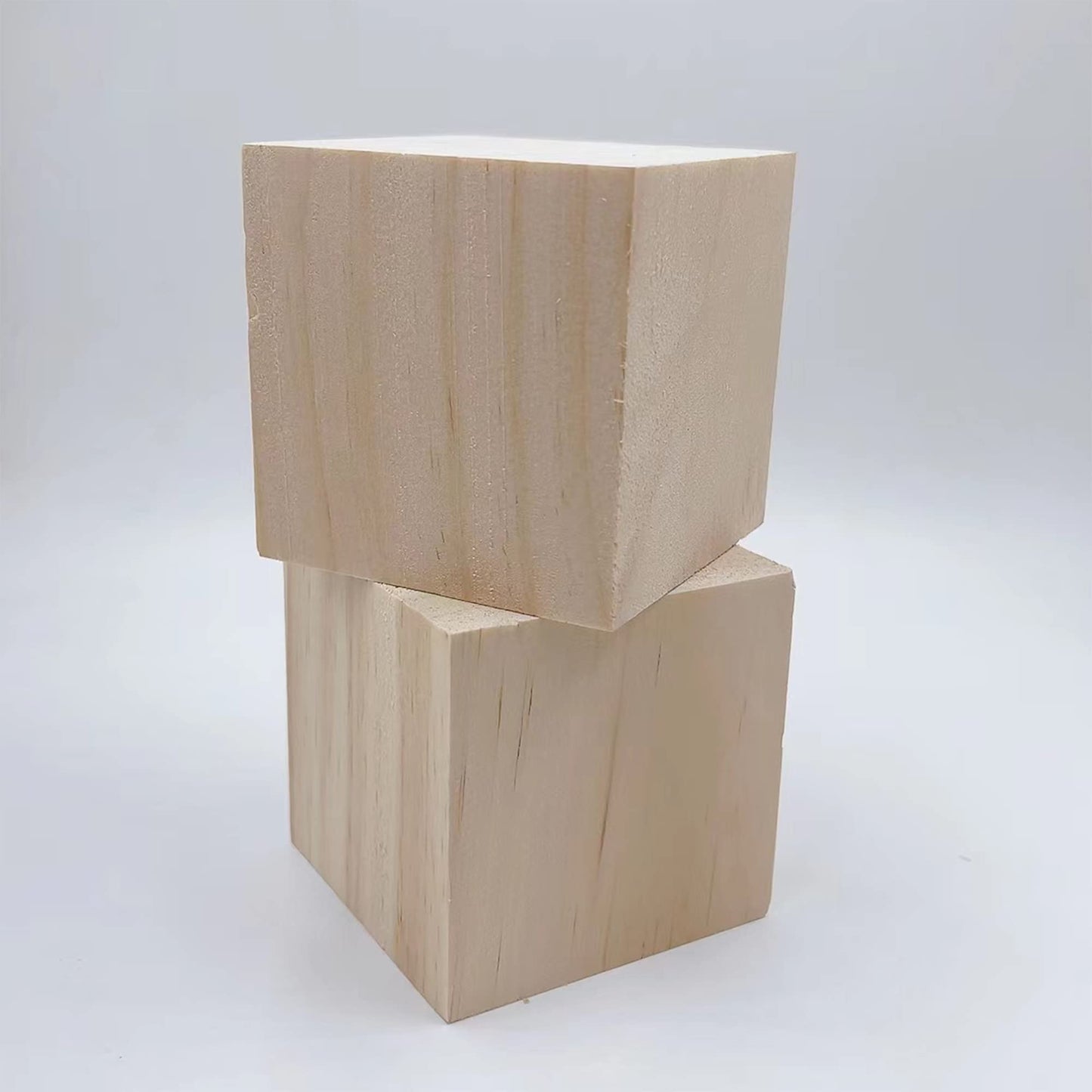 Wood Blocks for Crafts, Large Unfinished Wood Cubes, 3 Inch Natural Wooden Blocks, Pack of 2 Pine Square Blocks for Arts and Crafts and DIY Projects