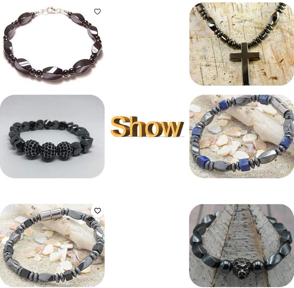 HAAMIIQII 50pcs 10mm Natural Black Hematite Loose Gemstone Beads Star Shape Spacer Stone Beads for Jewelry Making DIY Bracelets Necklaces Crafting
