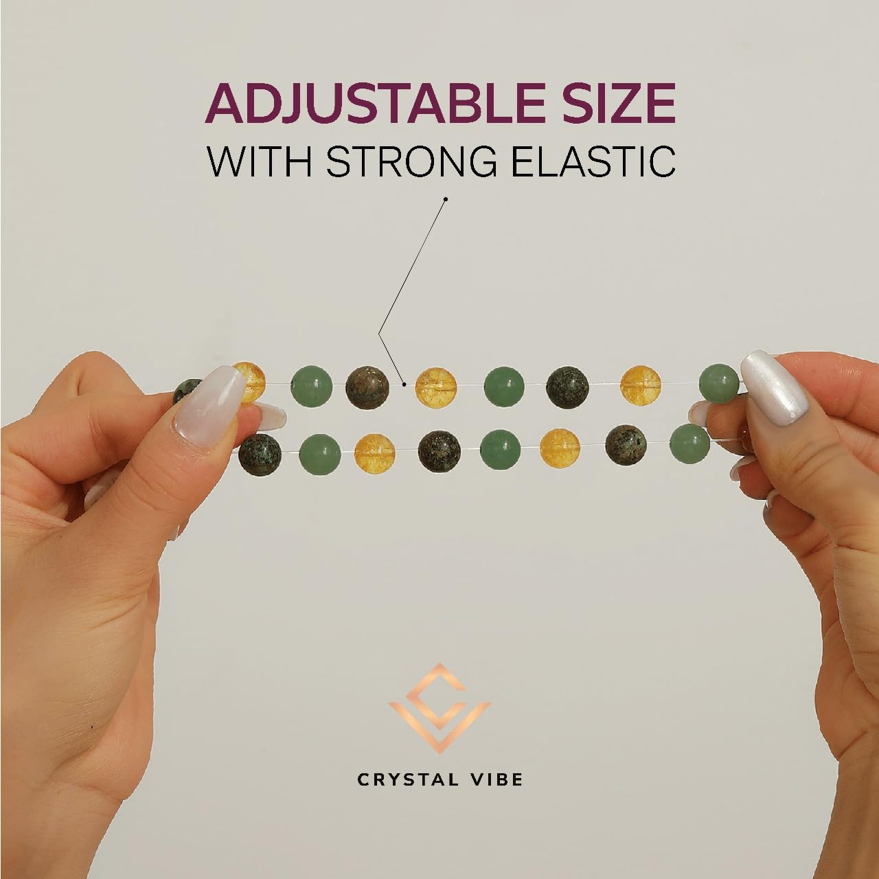 Crystal Vibe Extra Strength Wealth Bracelet - Money Bracelet for Prosperity - Citrine, Green Aventurine and African Turquoise Beaded Bracelet for Women Men - Adjustable Size