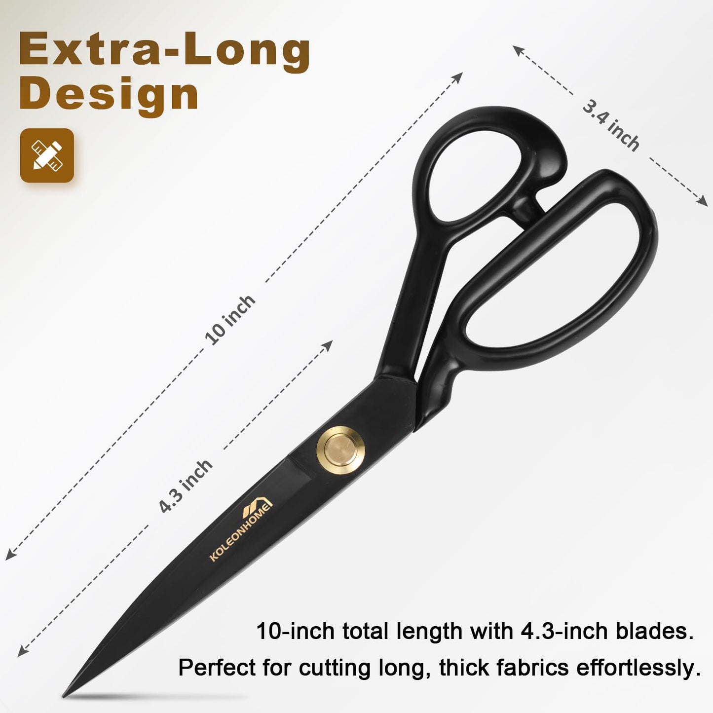 Fabric Scissors, 10 Inch SK5-High Carbon Steel Heavy Duty Tailor Shears Made in Solingen Germany, with Measuring Tape, Tailor Chalk, Seam Ripper & Wrench for Sewing, Quilting & DIY Crafts