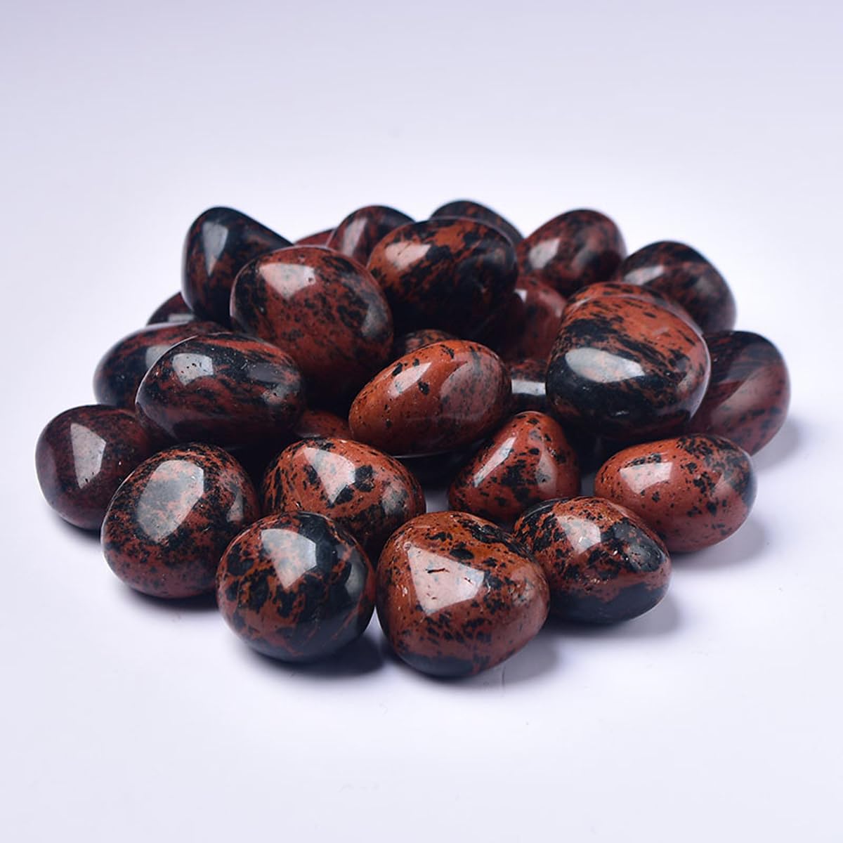Erliway Red Obsidian Healing Crystal Stones, 1.25-2.0" Large Reiki Healing Gemstones Natural Tumbled Polished Stones for Energy Witchcraft Therapy Meditation
