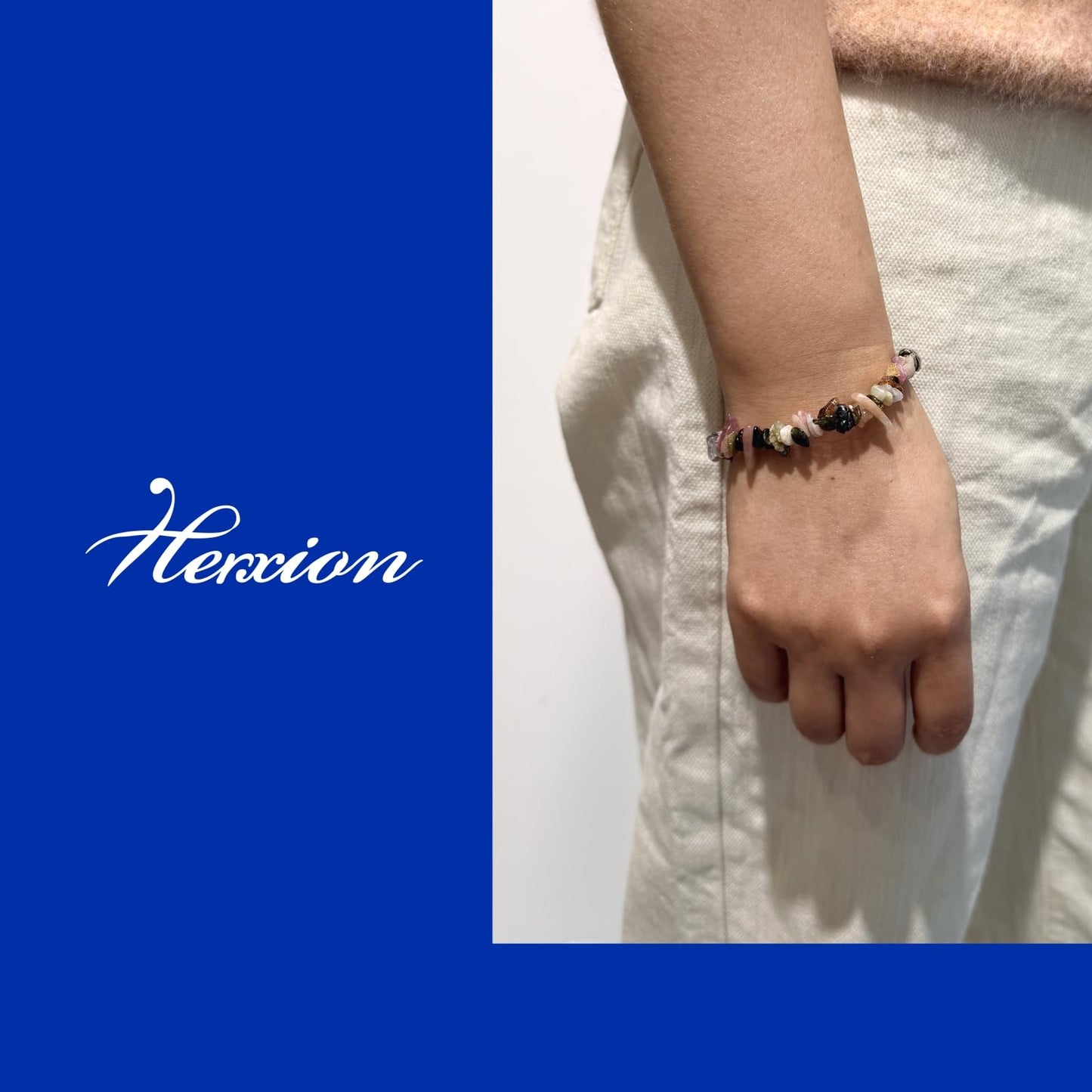 Herxion Tourmaline Bracelet for Women & Men- Natural Raw Protection Bracelet, Irregular Chips Stretch Healing Crystals Bracelets Anxiety Relief Jewelry for Calm, Balance & Peace