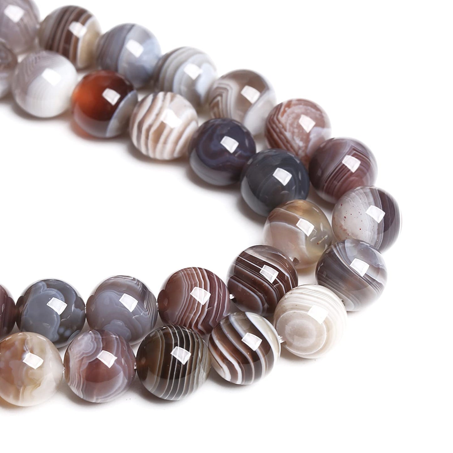 8MM 46PCS Natural Gemstone Stone Botswana Sardonyx Agate Beads for Jewelry Making DIY Bracelet