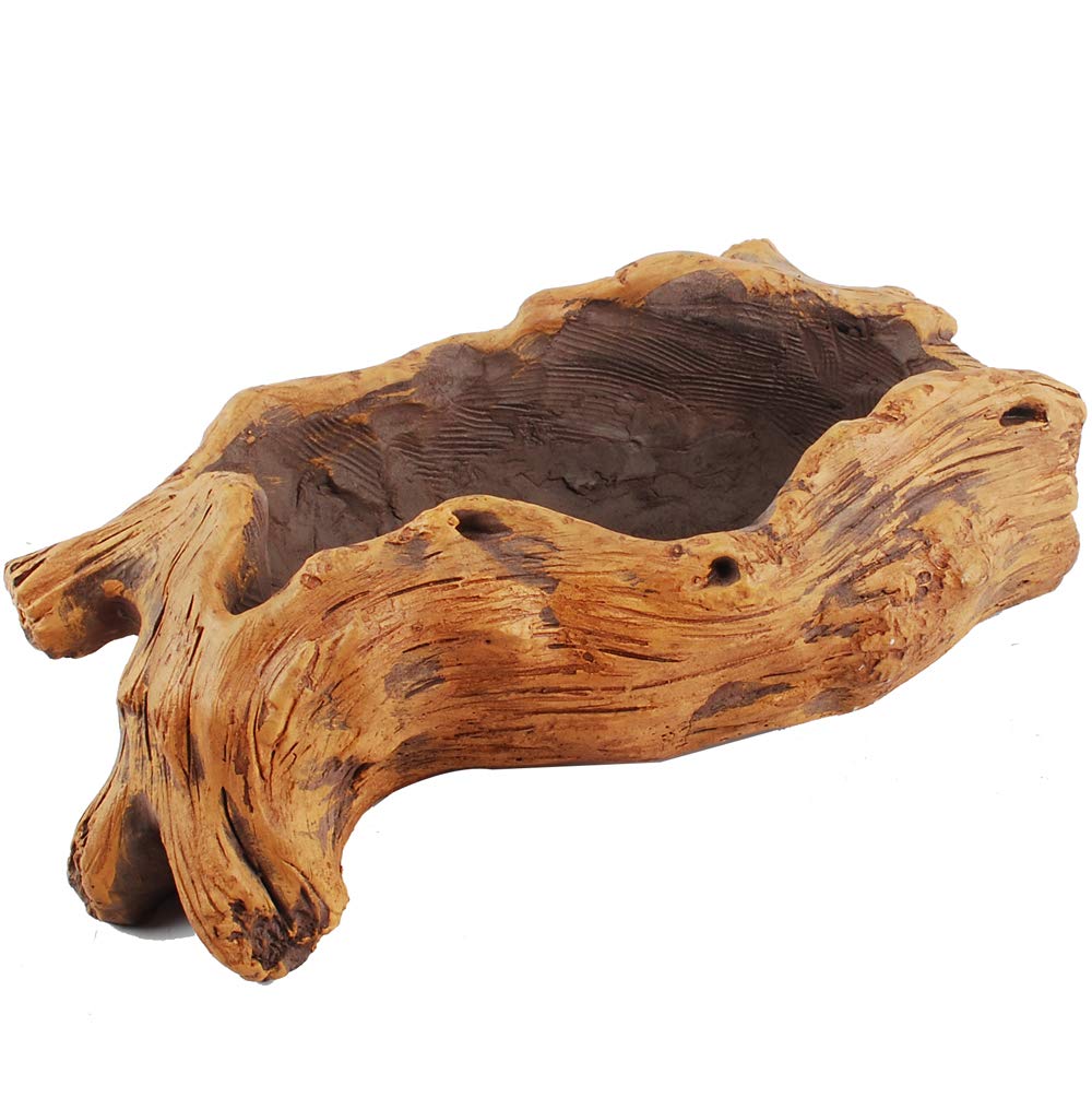 NWFashion Resin Brown Tump Flower Succulent Pot/Planter/Container for Indoor Outdoor