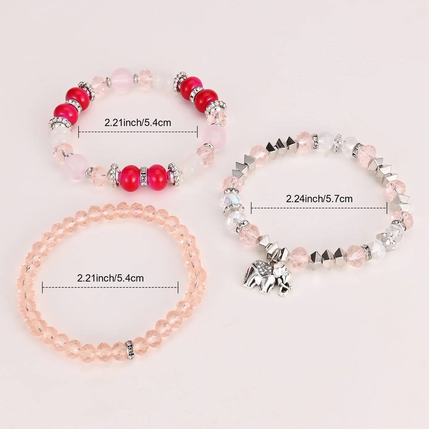 Bohemian Bracelet Sets for Women - 6 Sets Stackable Stretch Bracelets Multi-color Boho Jewelry for Women Hippie Bracelets Dainty Jewelry Best Friend (Elephent Bead Bracelets)