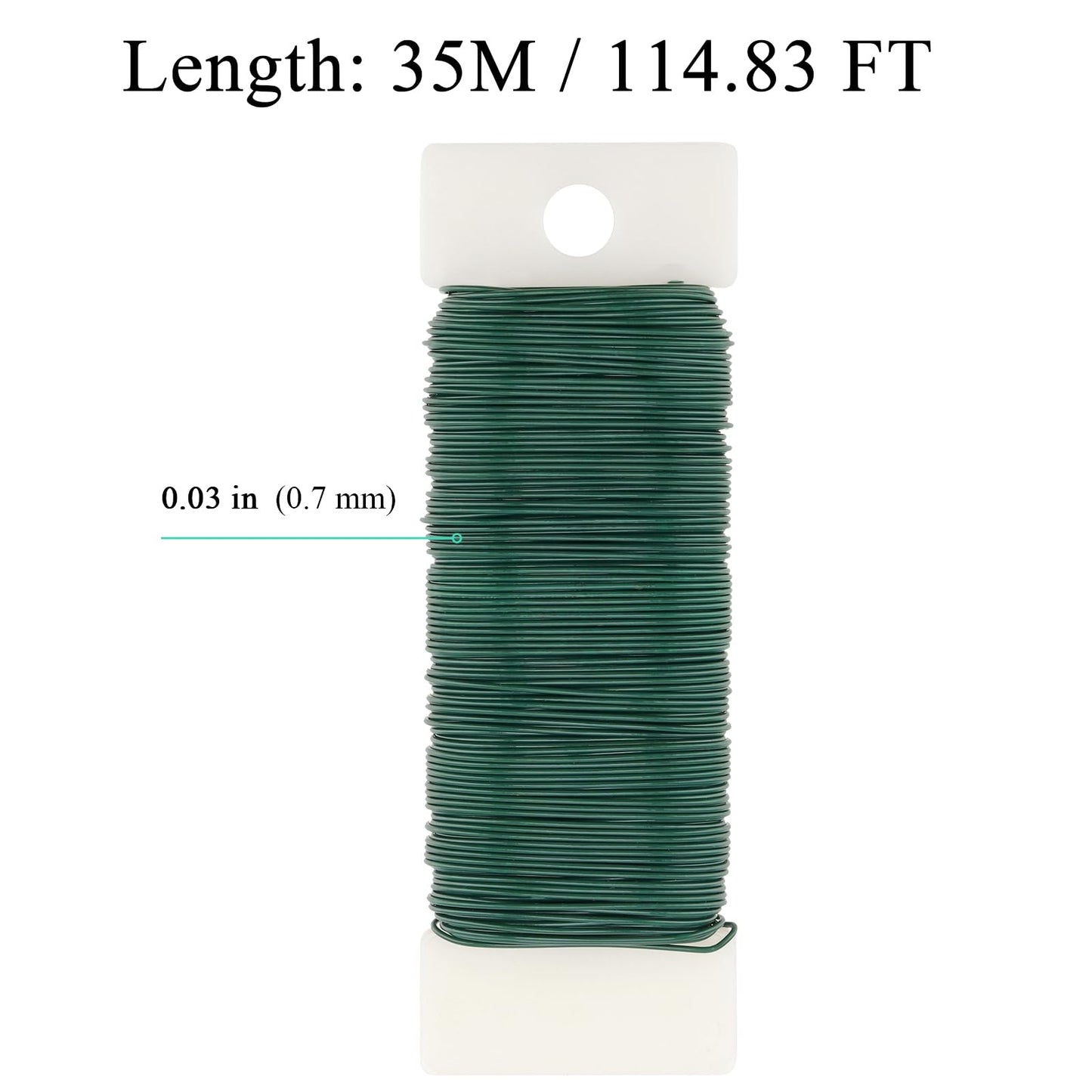 SENJEOK 20 Pack 38 Yards Green 22 Gauge Floral Wire, Flexible Paddle Wire for Crafts Wreaths Flower Floral Arrangements