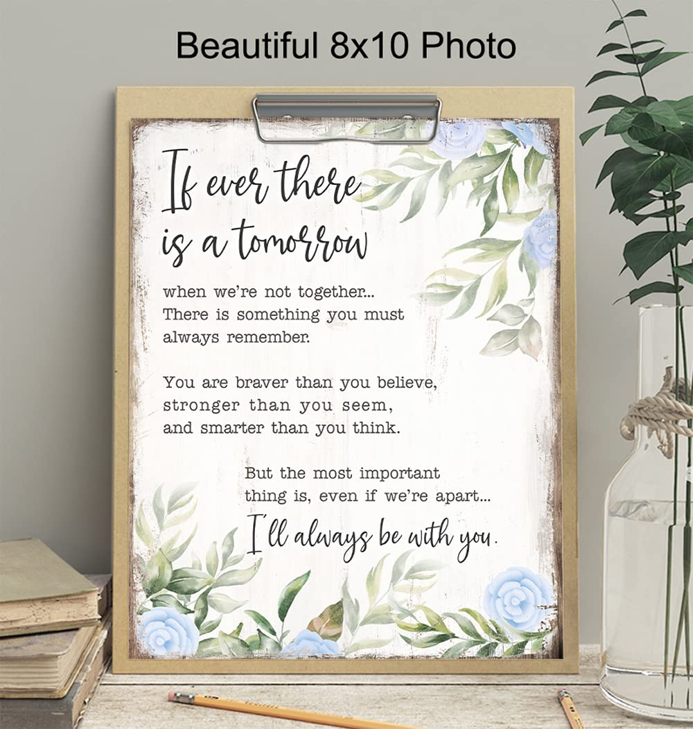 A. A. Milne Quotes Motivational Wall Art - Inspirational Positive Quotes Posters - Uplifting Encouragement Gifts for Women - Rustic Country Bohemian Encouraging Boho Wall Decor Saying 8x10