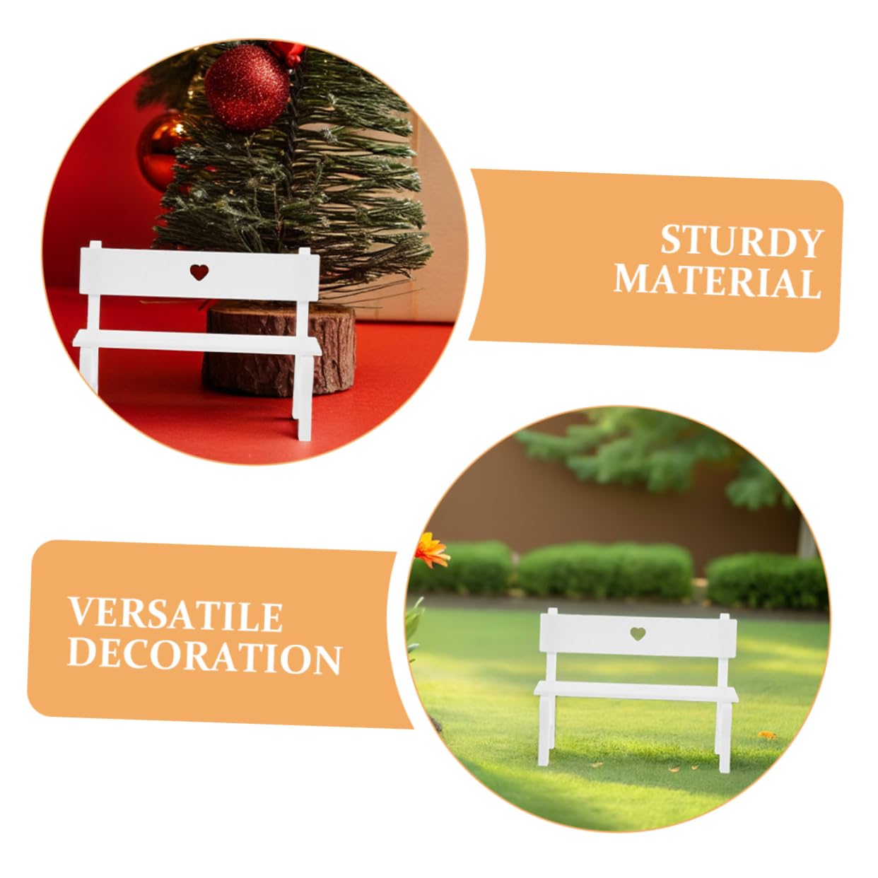 INOOMP 2pcs Mini Benches for Crafts: Miniature Garden Bench Seat - Dollhouse Furniture Ornament for Micro Landscape DIY Craft Displays and Park Scenes