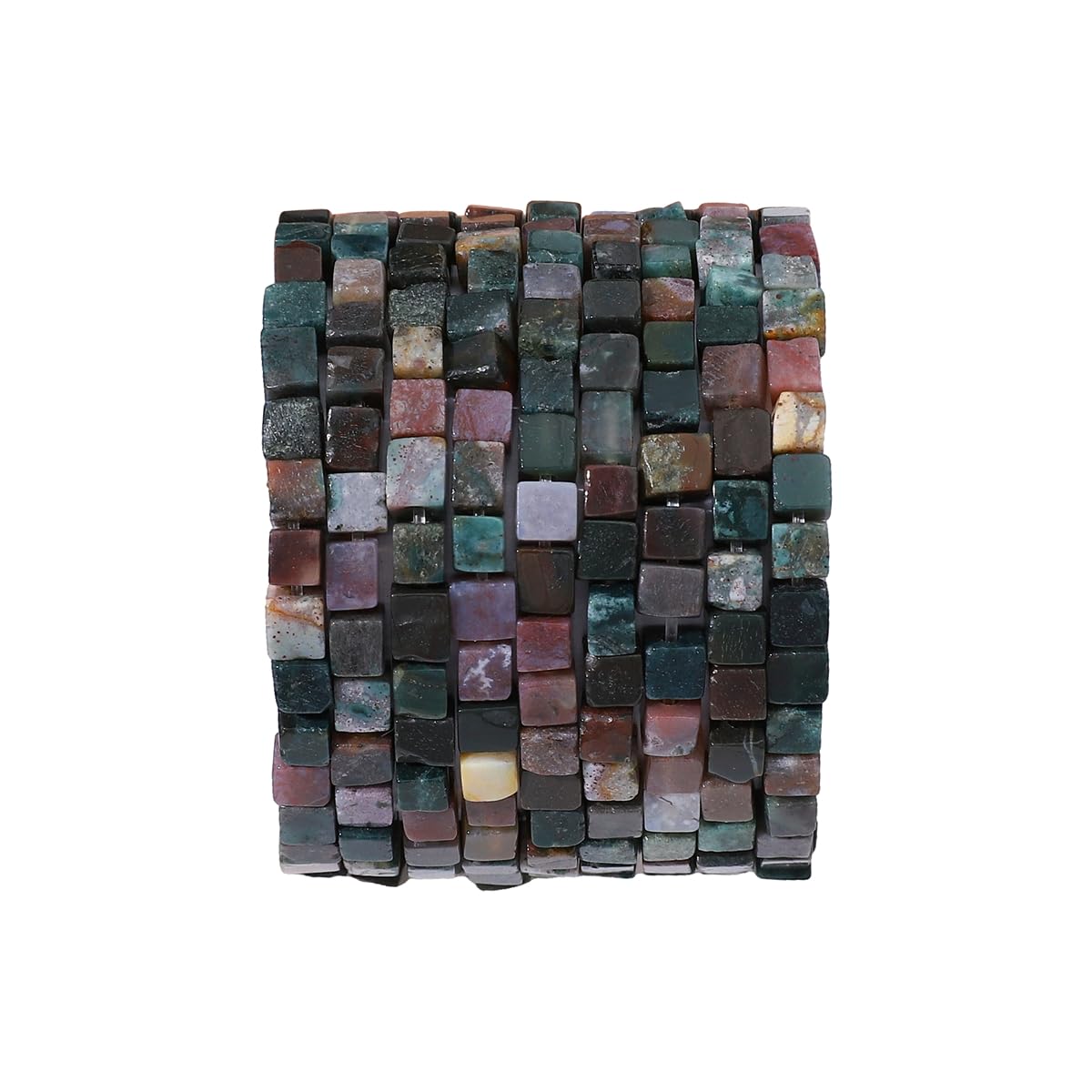 BEADIA Natural Indian Agate Square Stone Beads 4x4mm 85pcs Cube Loose Semi Gemstone Beads for Jewelry Making Design