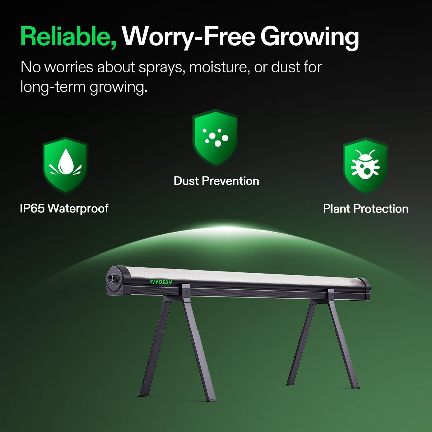 VIVOSUN LumaRay Under Canopy Grow Light, Full Spectrum Dimmable LED Grow Lights for Grow Tents, Greenhouses, SGS Compatible, 100W, 3.28 ft, 1 Pack