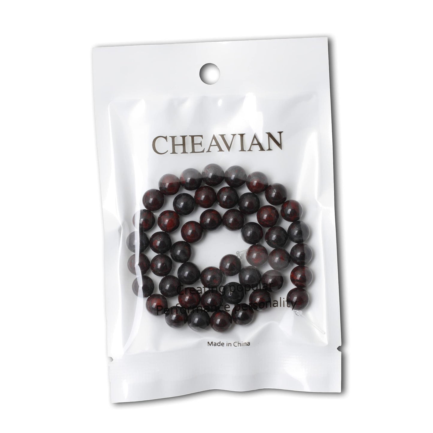 CHEAVIAN 45PCS 8mm Natural Brecciated Jasper Round Loose Beads for Jewelry Making DIY Bracelet Necklace Materials 1 Strand 15"