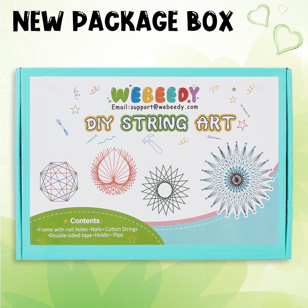 WEBBEDY 3D String Art Kit DIY Bee String Arts and Craft Kits for Adults Beginners Include All Necessary Accessories and Wooden Frame, Home Wall Decorations Unique Gift