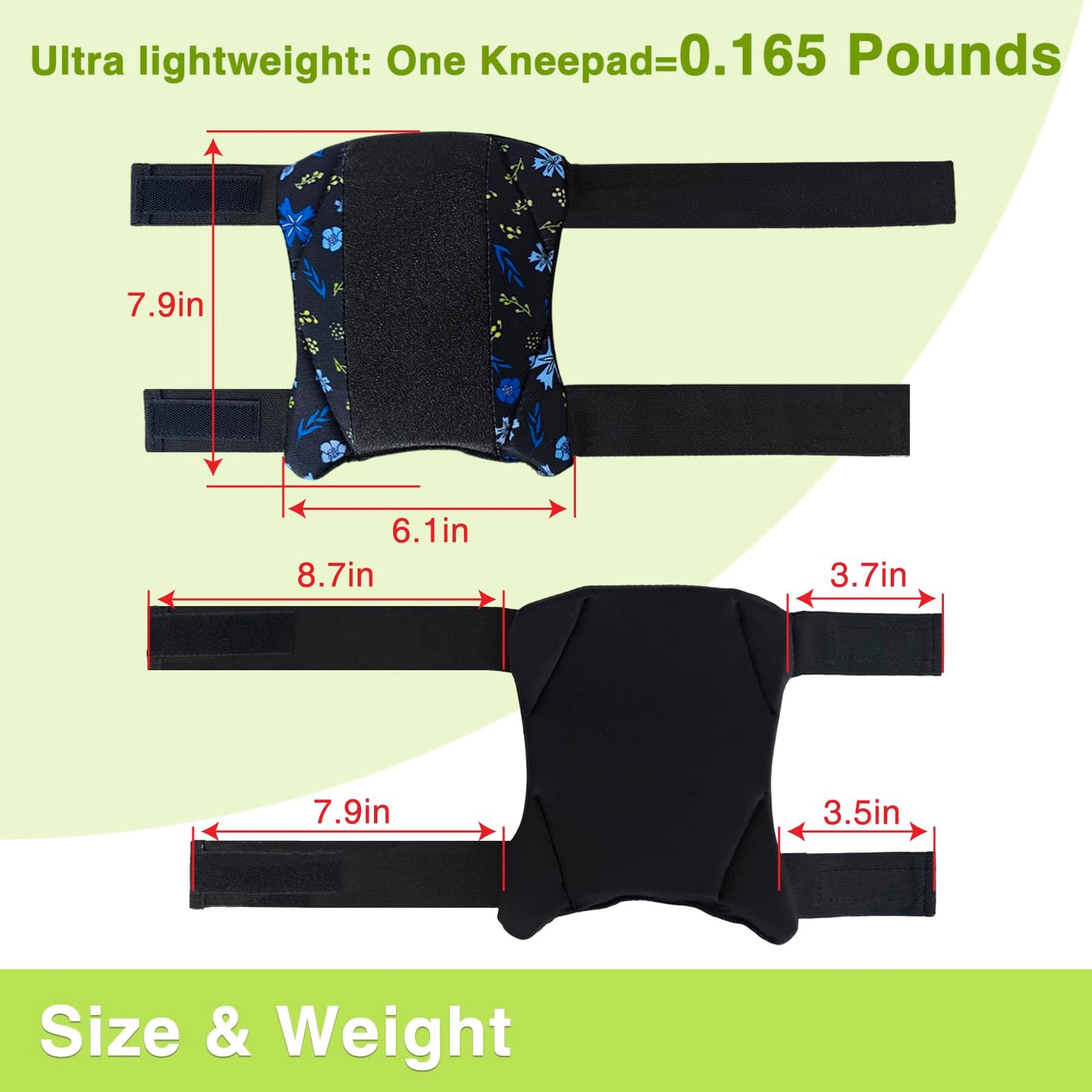 Garden Knee Pads for Women, Lightweight Waterproof KneePads for Gardening, Anti Slip Leather Foam Padding Kneeling Pads for Flooring and Carpet Cleaning, House work, Gardening Maintain, Knee Protector, Blue Flower