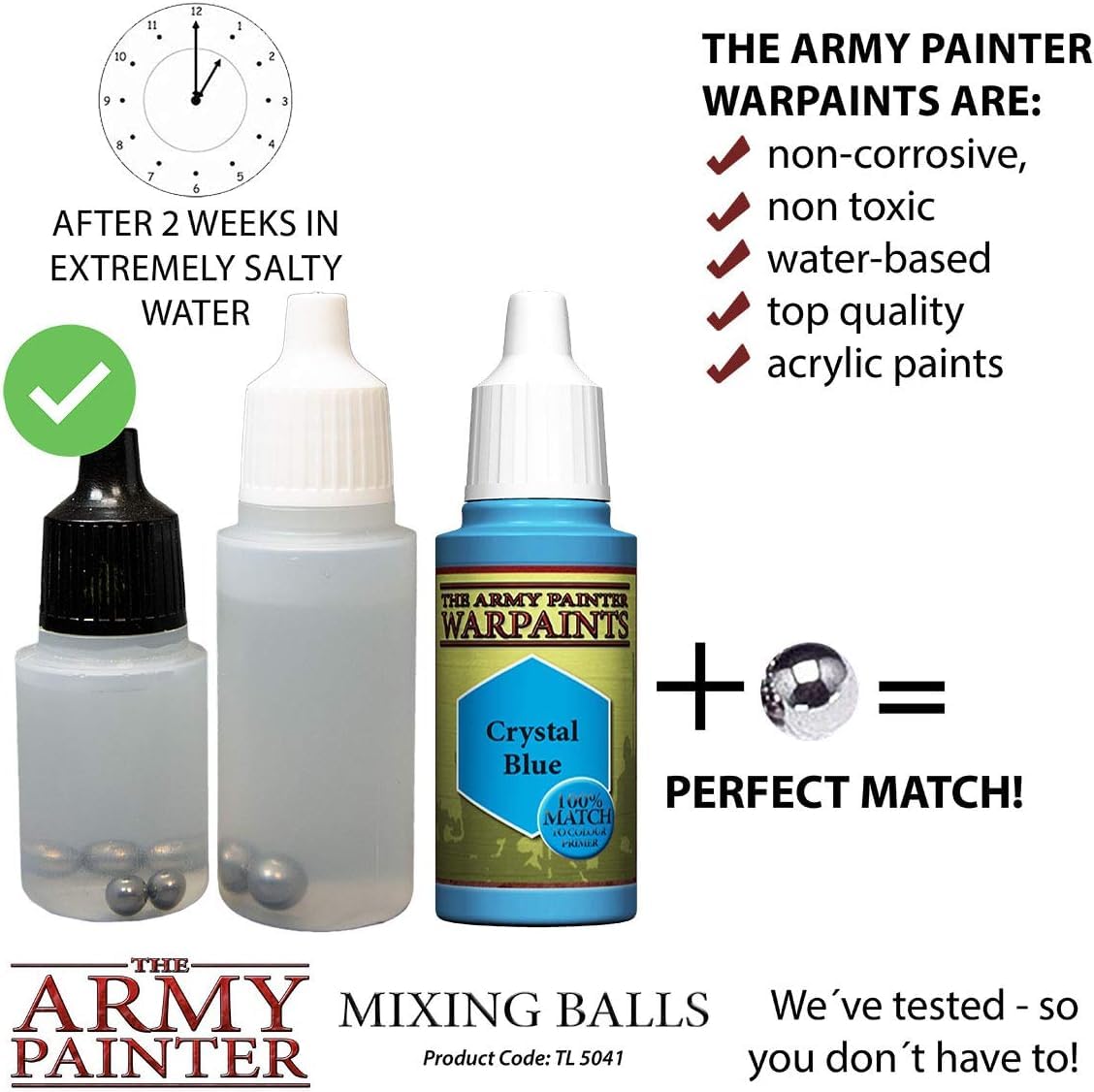 The Army Painter Paint Mixing Balls - Rust-Proof Stainless Steel Mixing Ball Ideal for Model Paint Mixer Bottle. 100 PCS Stainless Steel Mixing Paint Agitator Balls x 5.5mm/apr. 0.22” Paint Balls