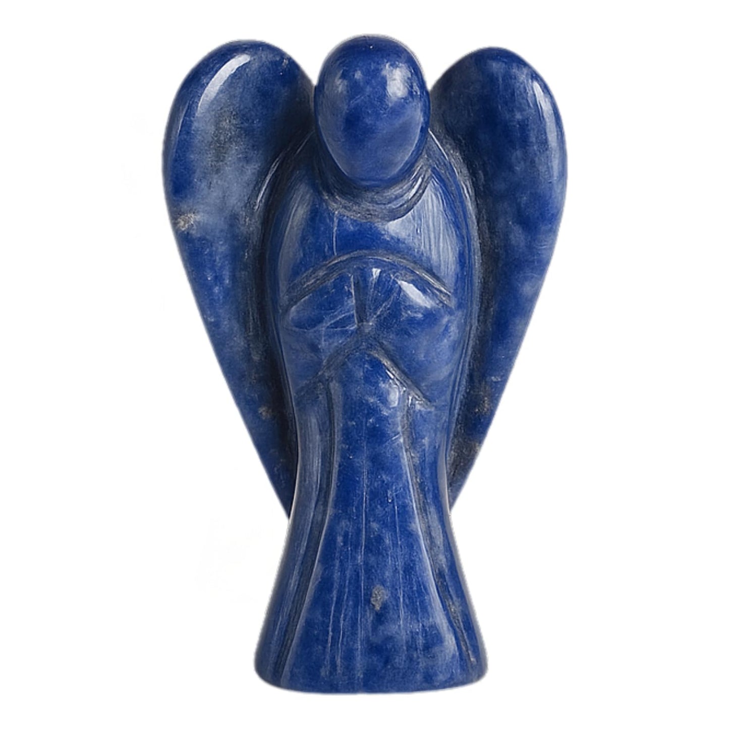 ANAYA AGATE Sodalite Angel Statue 2" Certified Gemstone Guardian Natural Crystal Hand-Carved Angel Charms for Intuition, Mental Clarity, Fostering Communication & Positive Energy Crystal Figurines