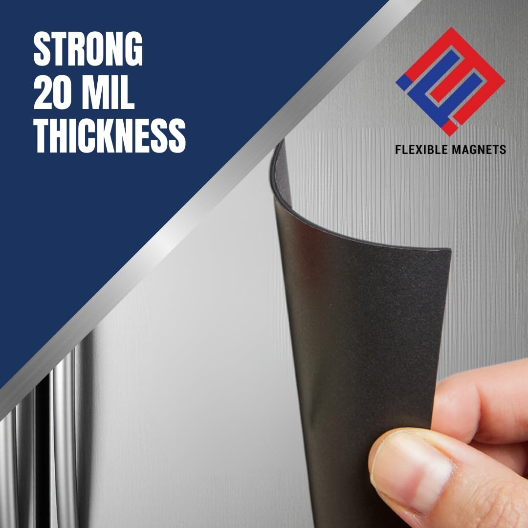 Flexible Magnets – Magnetic Sheets with Adhesive Backing, 4" x 6" (50 Pack) Stick-On Magnetic Sheets for Refrigerator Magnets, Magnetic Labels, Crafts, DIY Projects & More