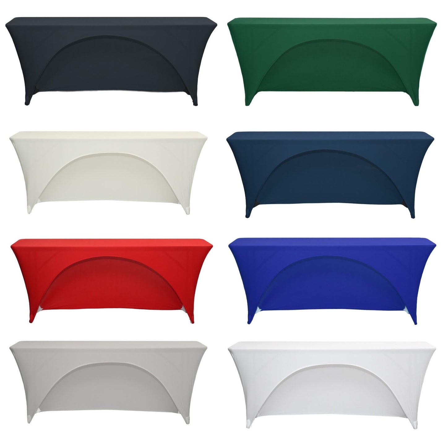 YOUR CHAIR COVERS - Spandex 6 Ft x 18 Inches, Narrow Classroom Open Back Rectangular Training Stretch Tablecloth - Black