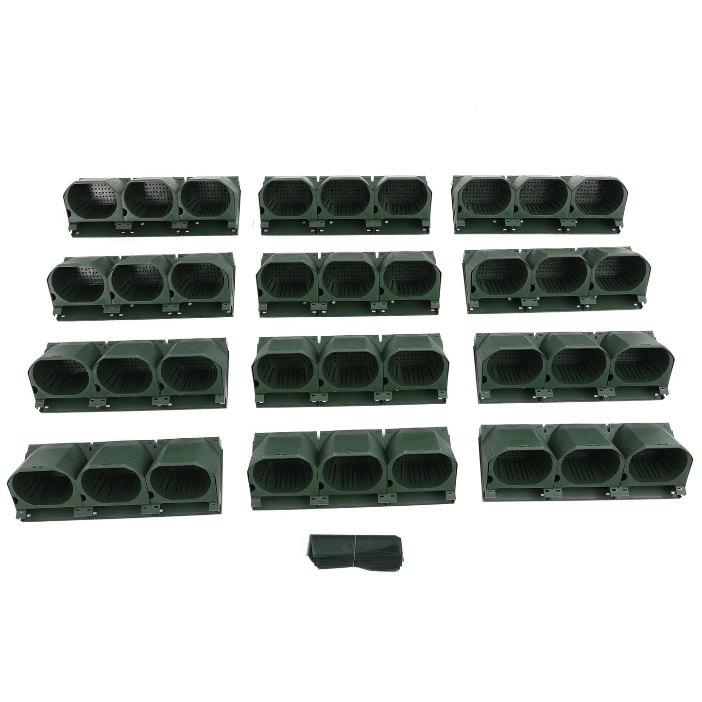 CRYBY Wall Planter, Wall-Mounted Flower Pot Holder Wall Hanging Planter with 36 Pots, Indoor and Outdoor Plant Holder Vase Vertical Wall Decor Plant Stand Vegetables Plant Hanger Box (Army Green)
