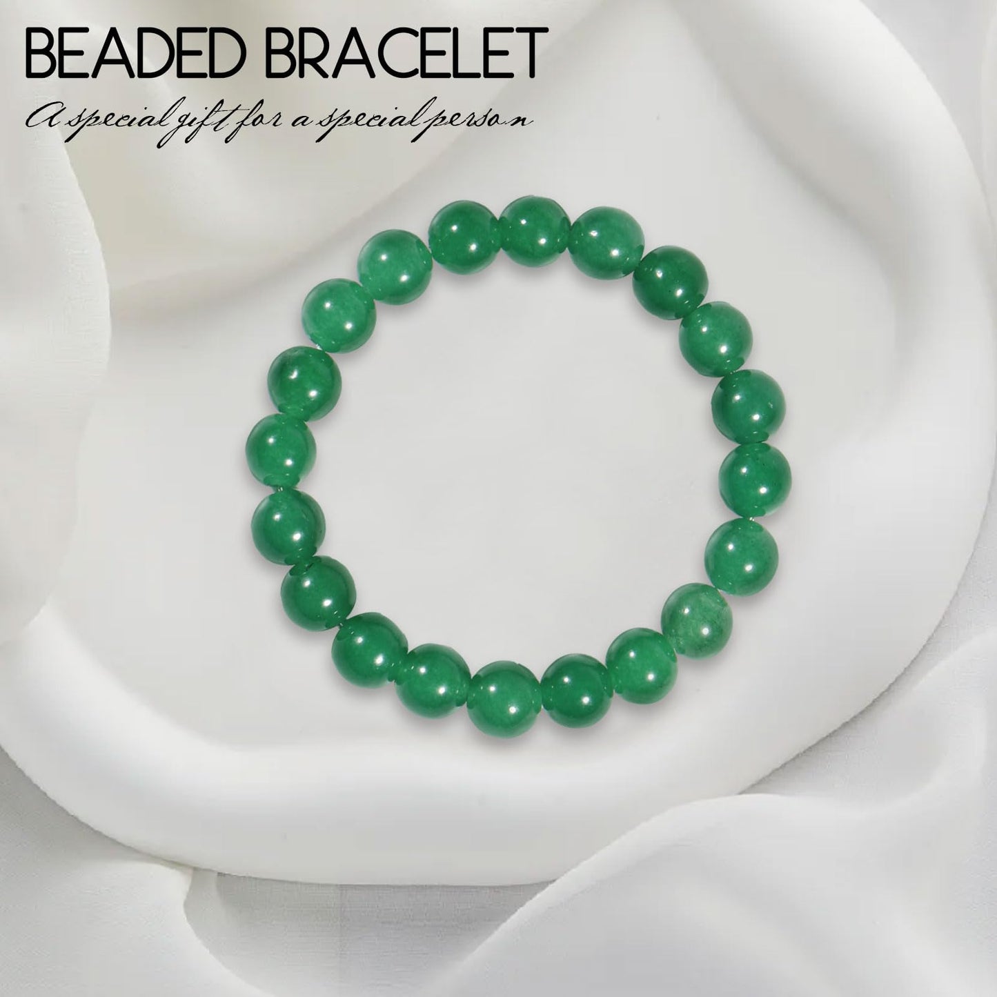VDKIDKT Chakra Healing Bracelet 10mm Natural Emerald Bead Bracelet for Women Men, Gift for Mother's Day, Heart Chakra Green Crystal Spiritual Healing Bracelet (Emerald)