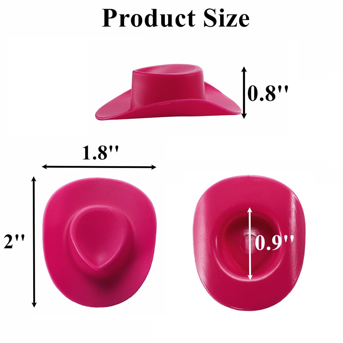 Cididu 200 Pcs Mini Cowboy Hats, Tiny Cowboy Hat for Crafts, 2 Inch Plastic Miniature Western Cowboy Cowgirl Hat, Small Party Hats for Doll Pet Cake Cupcake Bottle Decor Outdoor Party