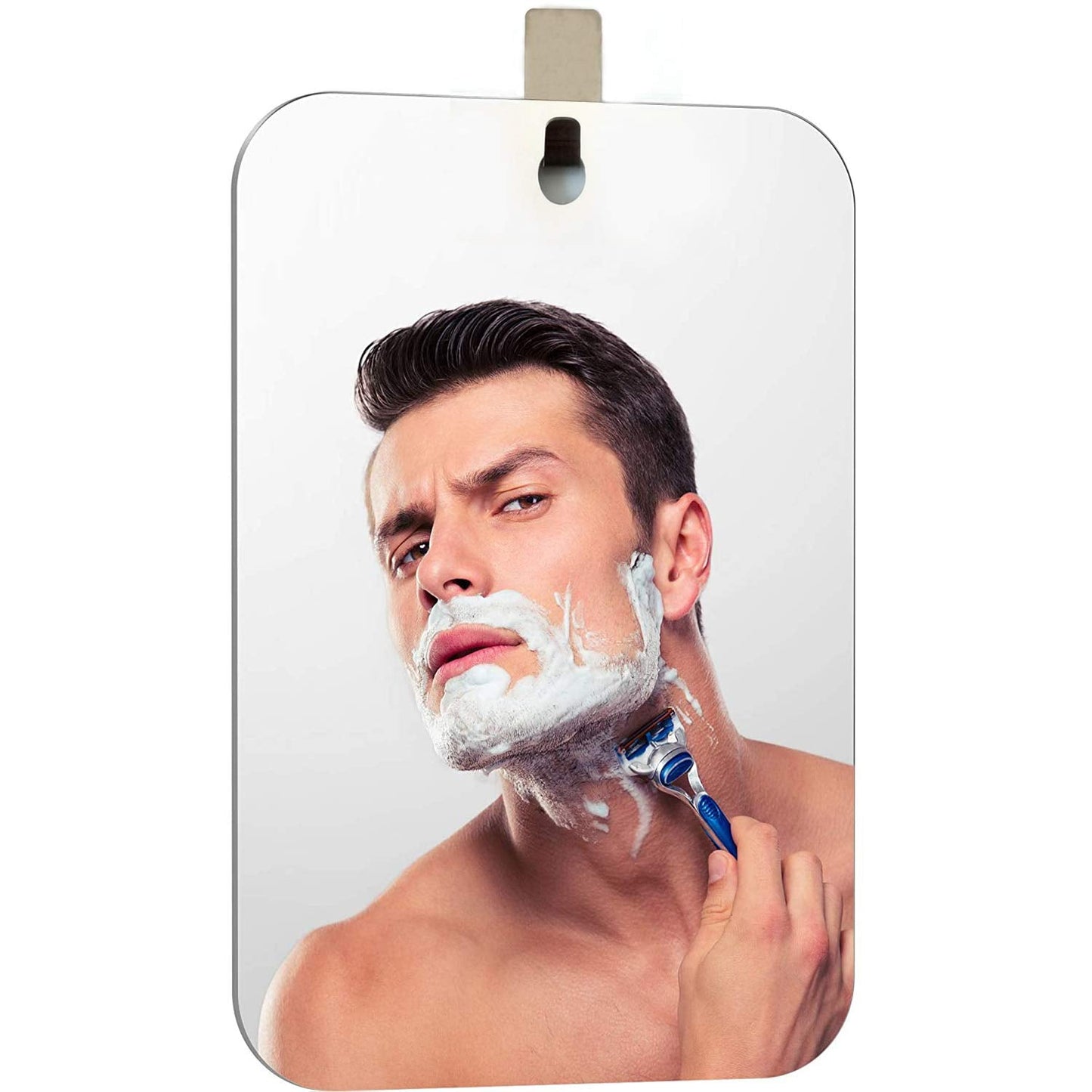 APHUIME Deluxe Large Fogless Shower Mirror, Fogless Shaving Mirror(7.48 in X 11 in), Anit-Fog Shaving Mirror with Hook, Fog Free Wall Hanging Makeup Mirror, Anti Fog Shatterproof Mirror in Bathroom