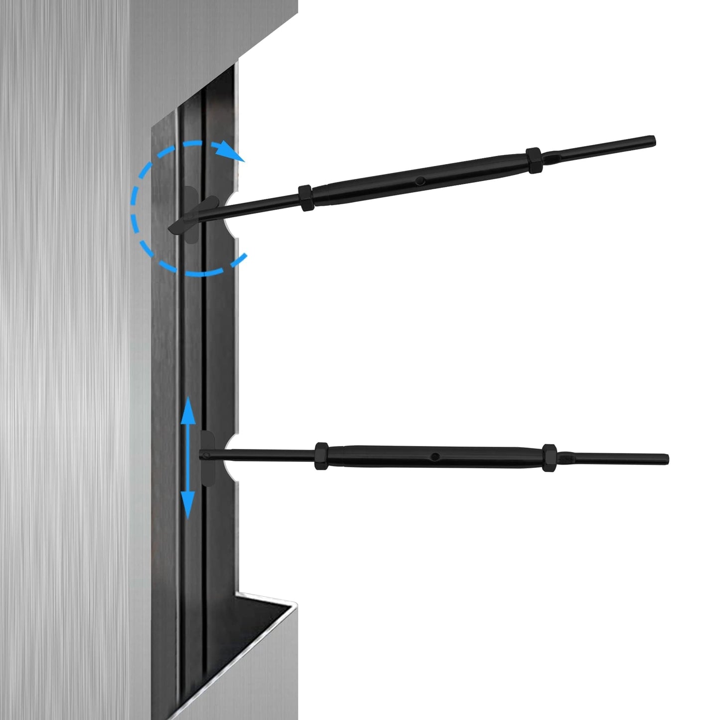 Helffer 20 Pairs Black Cable Railing Hardware Kit for 1/8" Cable Railing System, Highly Durable T316 Stainless Steel Turnbuckle for Metal Post Installations