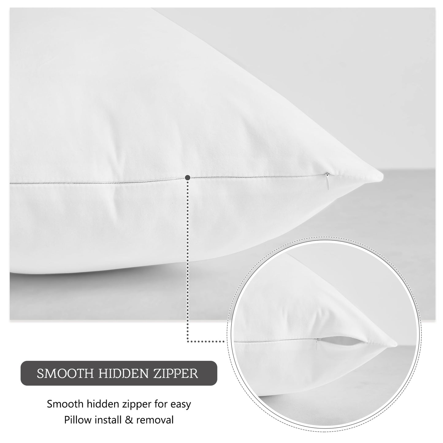 StangH White Velvet Body Pillow Cover with Hidden Zipper, Super Soft Touch Body Pillowcase for Kids Babies/Pregnant Women/Adults, Beach White, 20 x 54-inch, 1 Piece