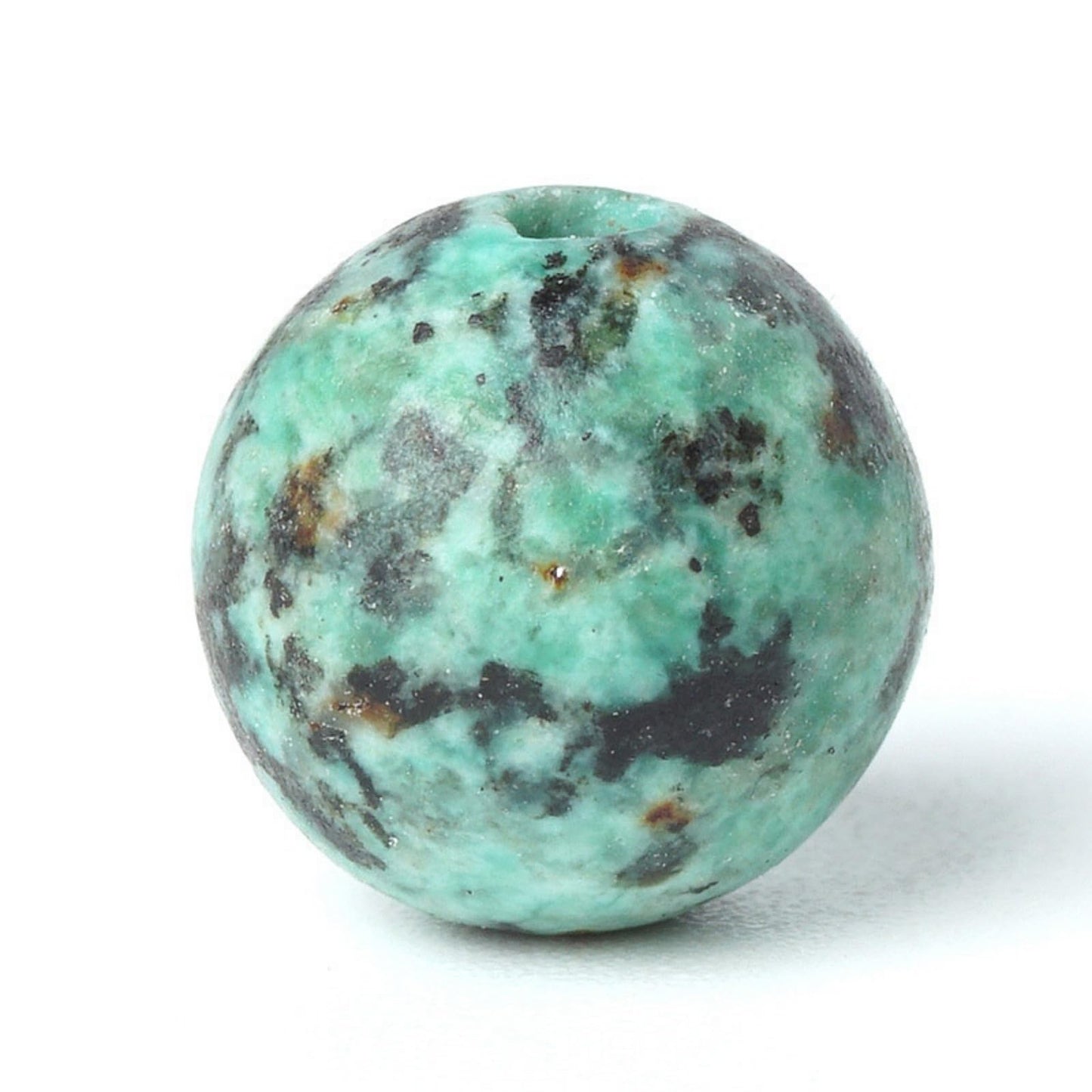 100Pcs Natural Stone 8mm African Turquoise Round Loose Gemstone Energy Healing Beads Hole Size 1mm DIY Smooth Beads for Bracelet Necklace Earrings Jewelry Making